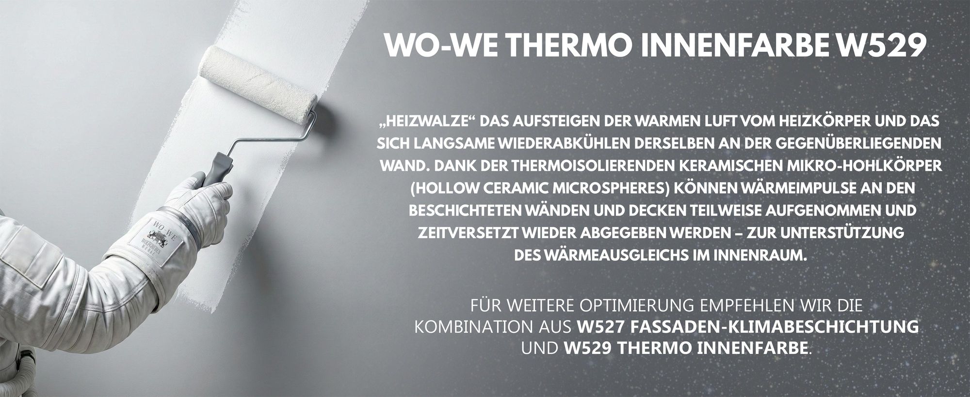 Thermo Innenwandfarbe Wohnraumfarbe Klima Farbe W529 Weiss - 5L