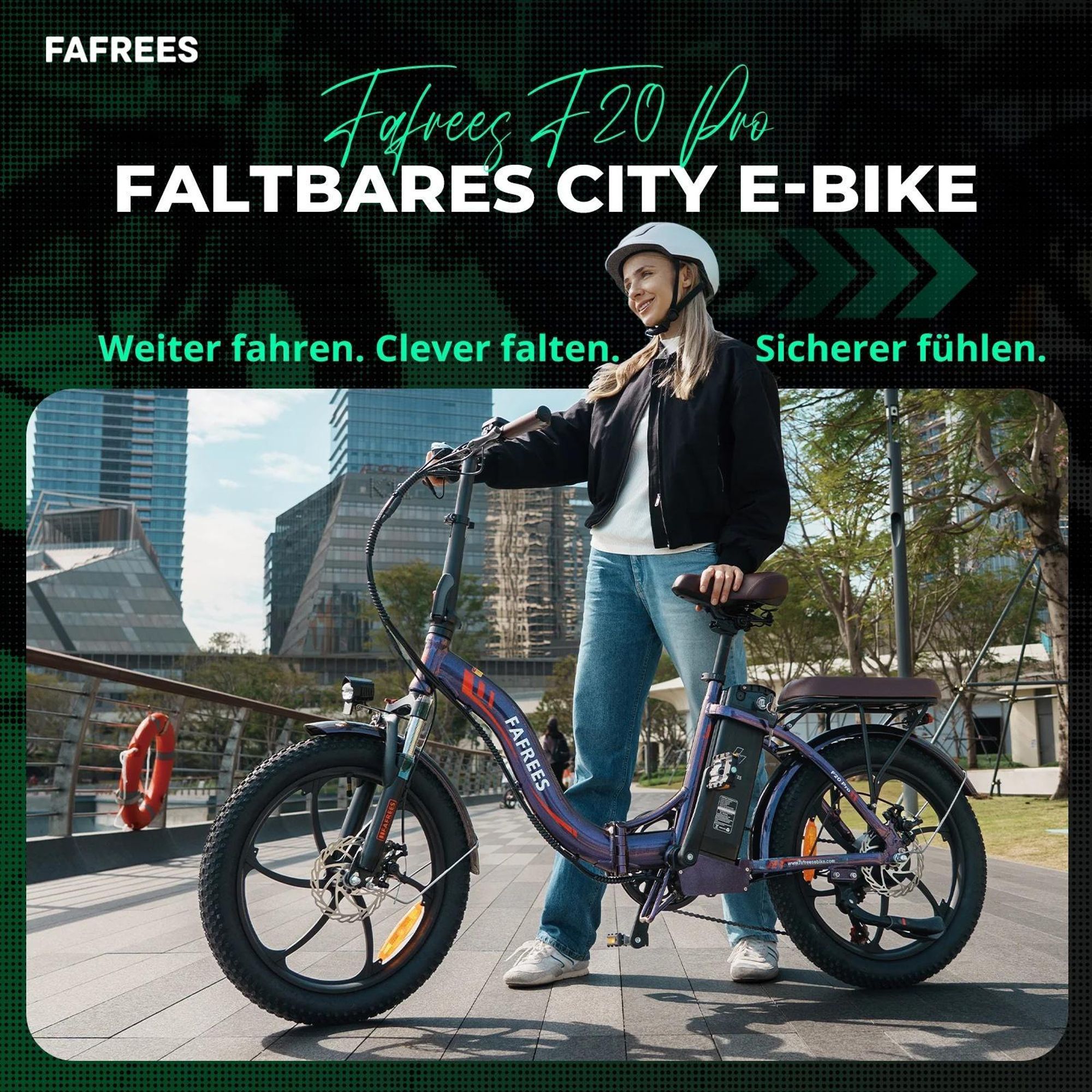 E-Bike FAFREES F20 Pro - Motor 250W Batterie 36V20Ah 20 Zoll Reifen Mechanische Scheibenbremsen - Aurorablau