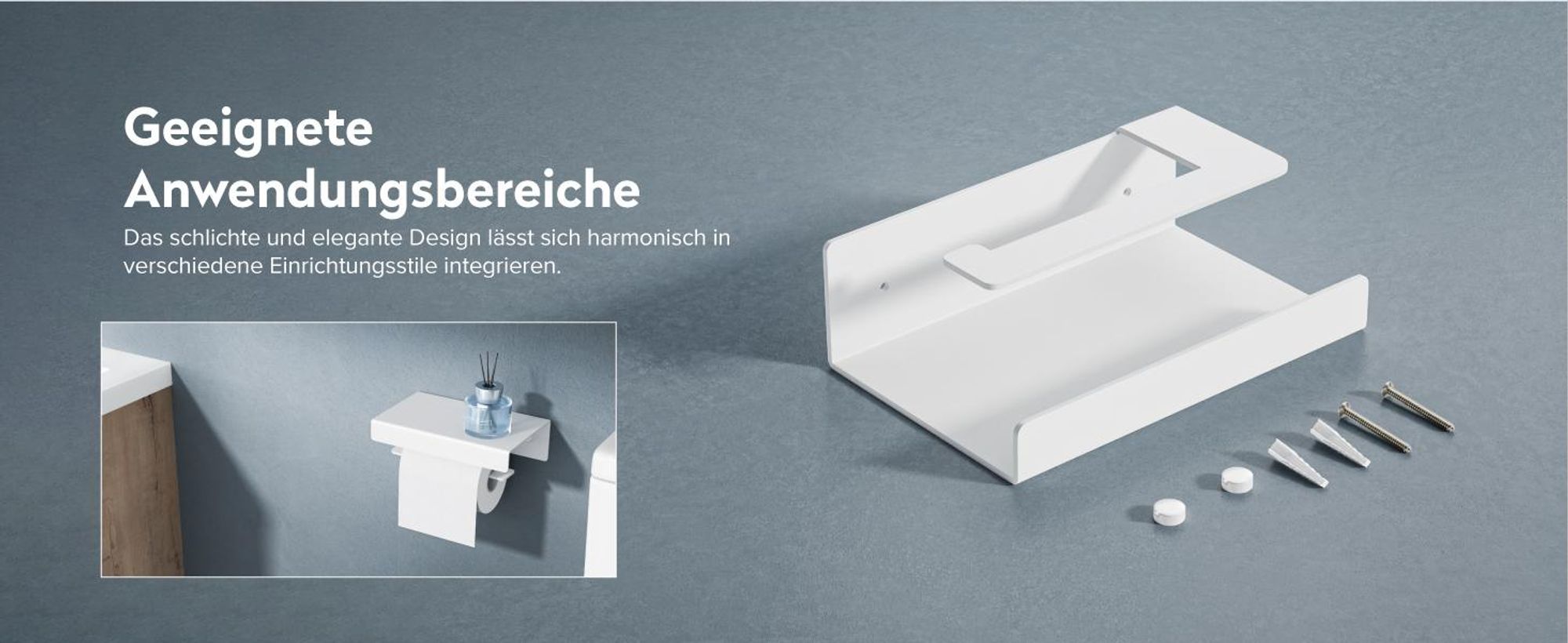 doporro Toilettenpapierhalter mit Ablage, Klopapierhalter aus Aluminiumlegierung zur Wandmontage,Klorollenhalter für Badezimmer Sandweiß Lino-05