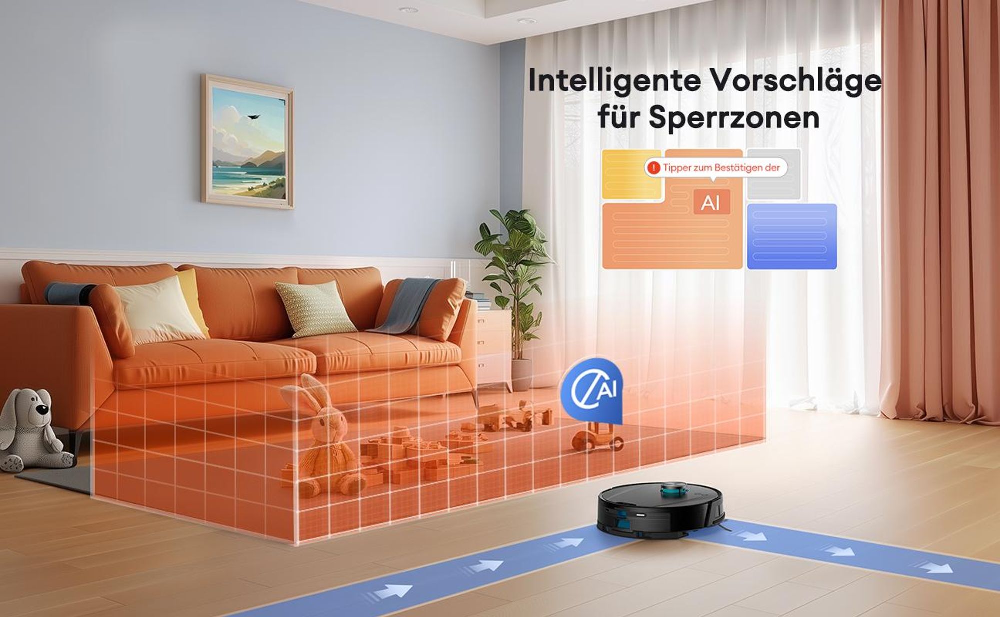 Ultenic ULT20P Staubsauger Roboter mit Absaugstation 4L, 200 Min. APP-Steuerbarer Saugroboter mit Wischfunktion 8000 Pa mit Laser-Hindernisvermeidung