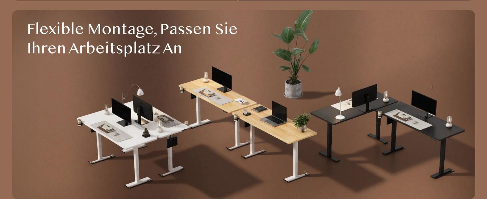 FLEXISPOT QE1 Höhenverstellbarer Schreibtisch 120x60cm EINTEILIGE TISCHPLATTE, 4 Memory-Funktion, Antikollisionsschutz, Haken & Kabelmanagement(Ahorn)