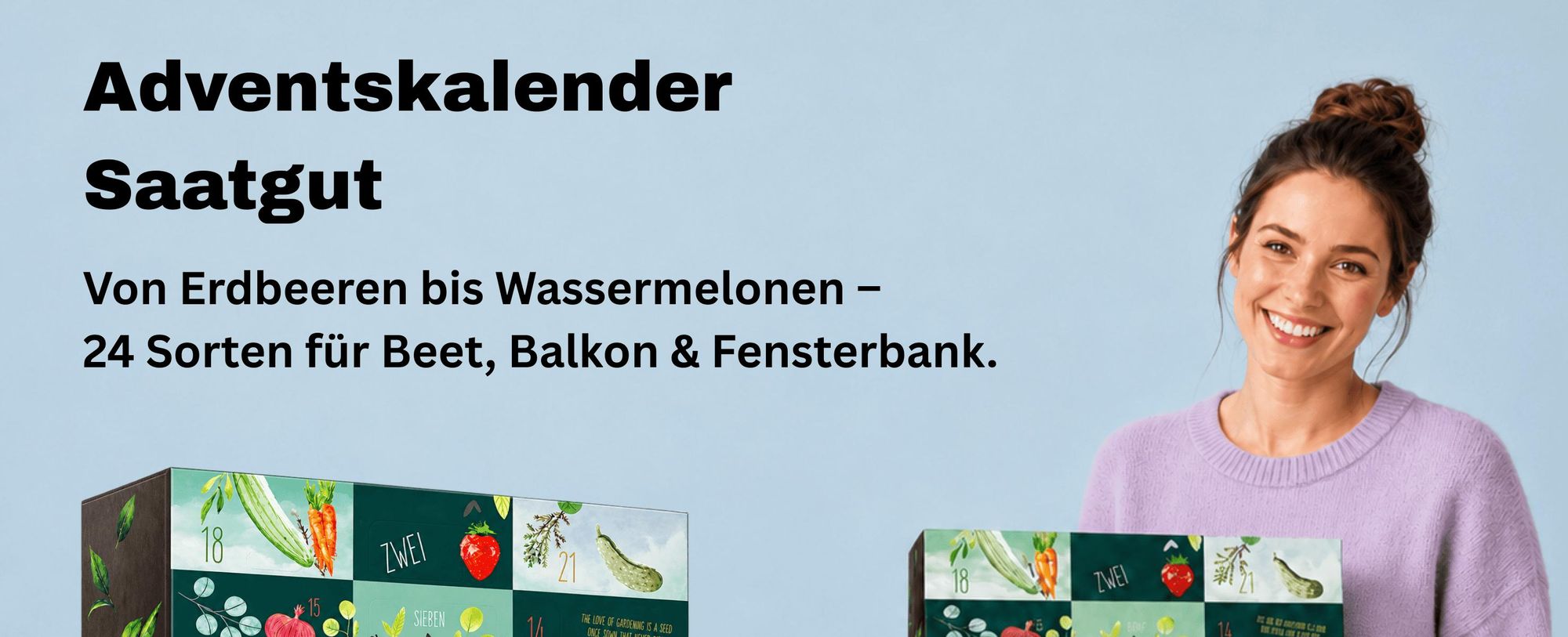 BOXILAND® Saatgut Adventskalender 2026 – 24 Sorten Gemüse Kräuter Obst