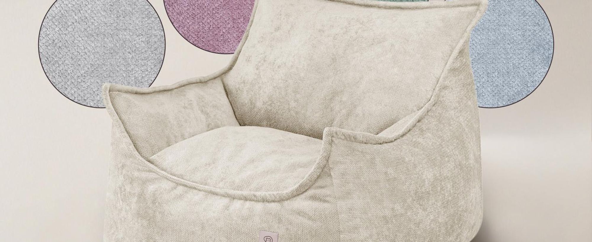 Fotel dziecięcy MISIOO Roya Chenille – fotel do pokoju dziecięcego, miękki puf dla dzieci, fotel podłogowy typu bean bag, wysokiej jakości tkanina szenila, 80 x 73 x 58 cm