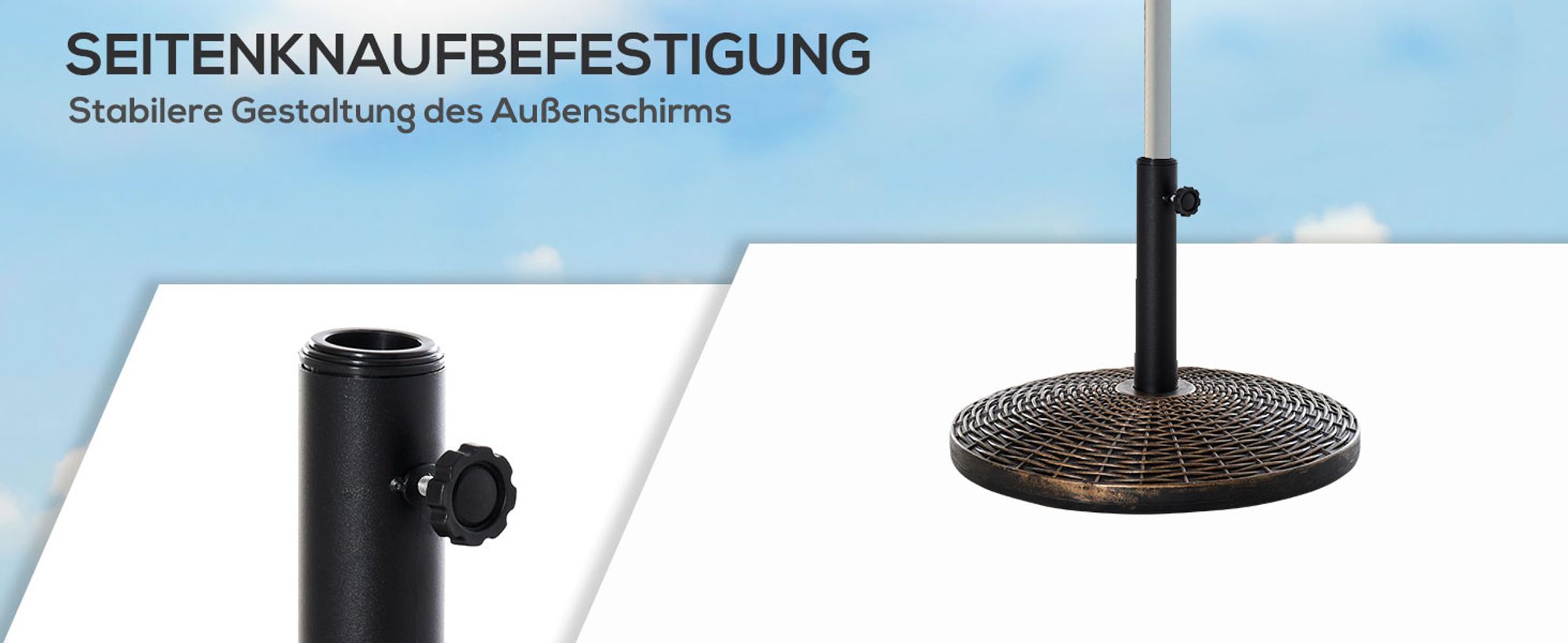 Outsunny Sonnenschirmständer Schirmständer Sonnenschirmfuß 25kg Zement Bronze