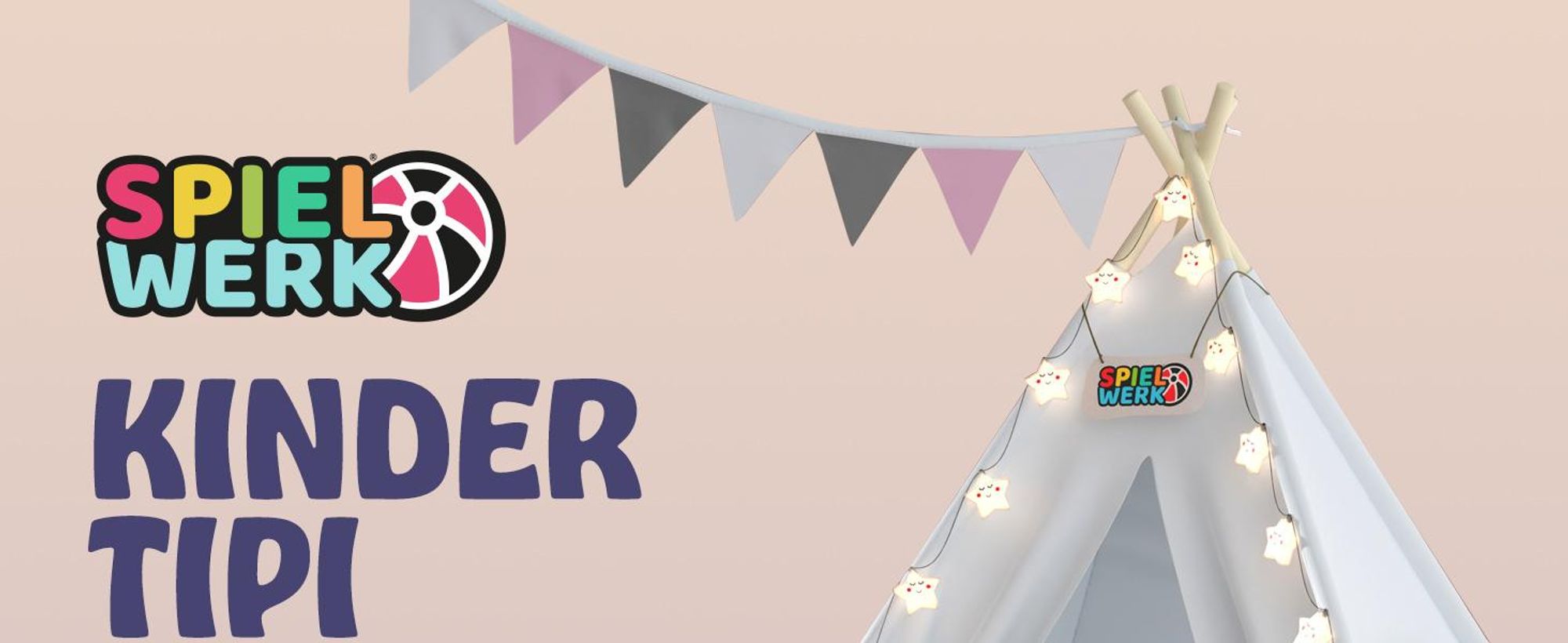 SPIELWERK Tipi Zelt Kinderzelt Rosa