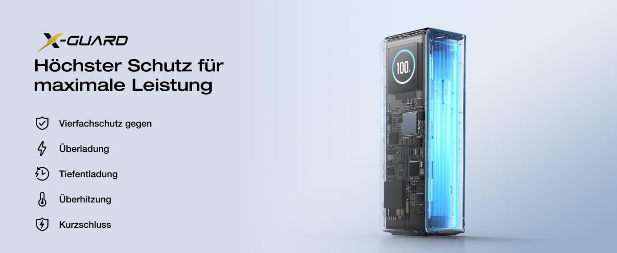 EcoFlow Rapid Powerbank 25 000 mAh 170 W mit 100 W integrierte und einziehbare Kabel, tragbares Ladegerät mit 100 W USB-C Anschluss