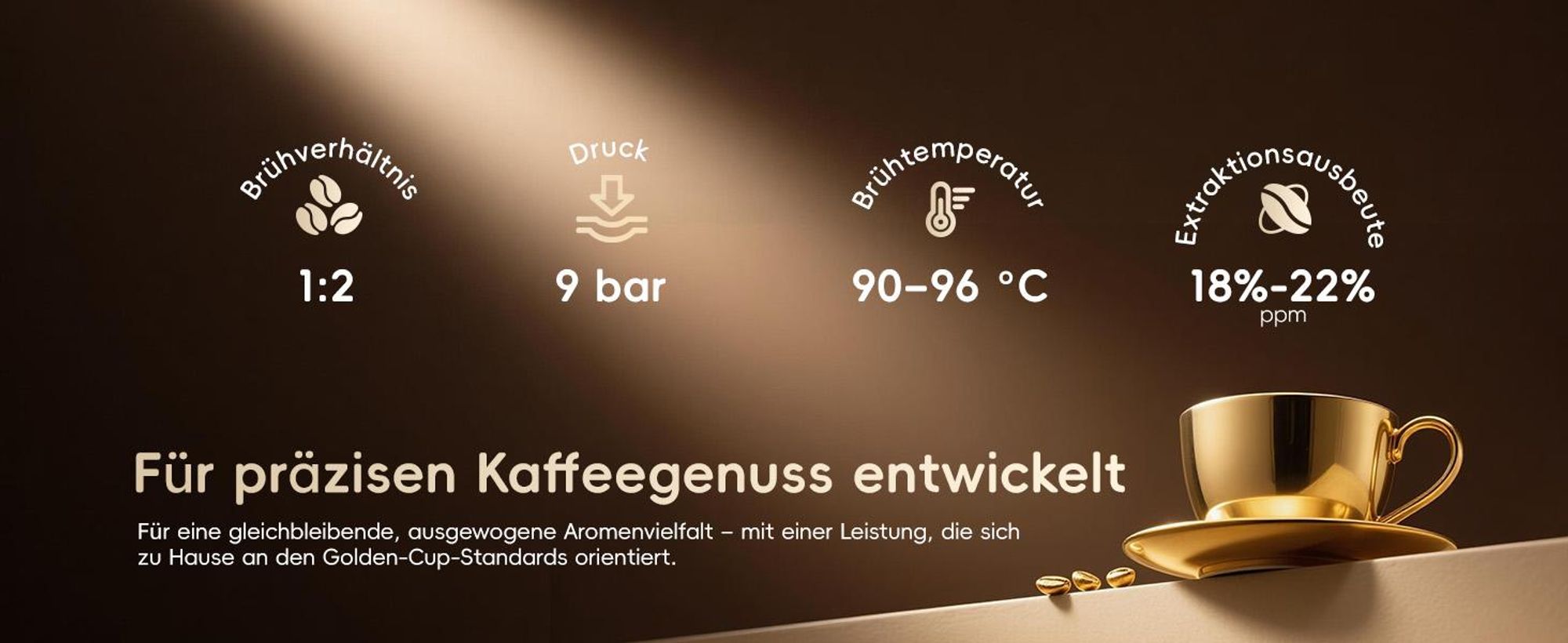 ecozy Espressomaschine mit Milchaufschäumer, 4-in-1 Siebträgermaschine für Espresso, Cold Brew, Over Ice, Kaffee, Latte, Touchscreen, Selbstreinigung