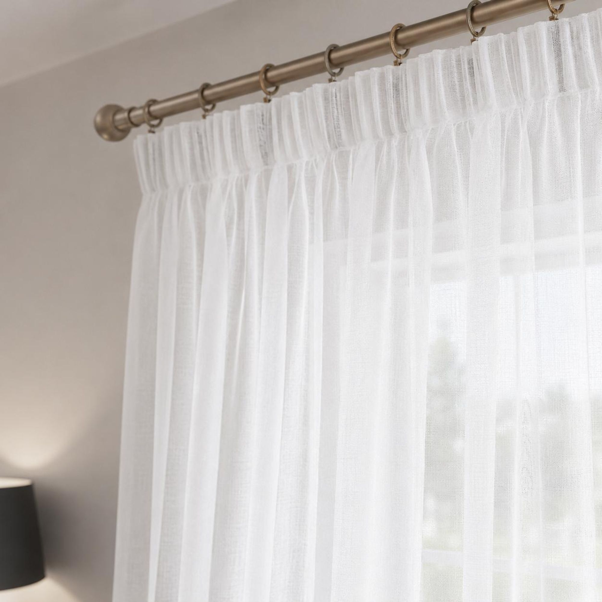 Weiß Vorhänge mit Kräuselband 132X244cm 2er Set  Transparent Voile Gardinen mit Tunnelzug Dekoschal Gardinenschal