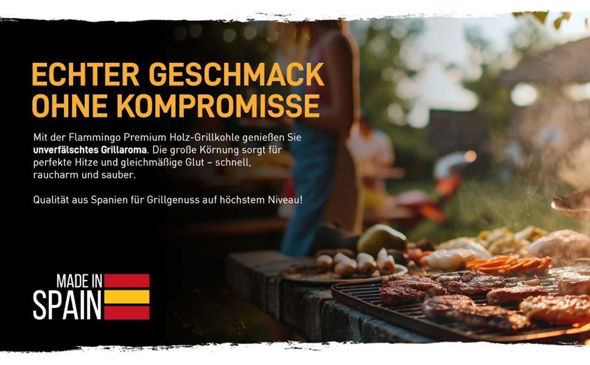 Flammingo® Grillkohle 30kg – Hartholz-Holzkohle – 100% Naturkohle – extra große Körnung – langanhaltende Glut – BBQ Grill Smoker