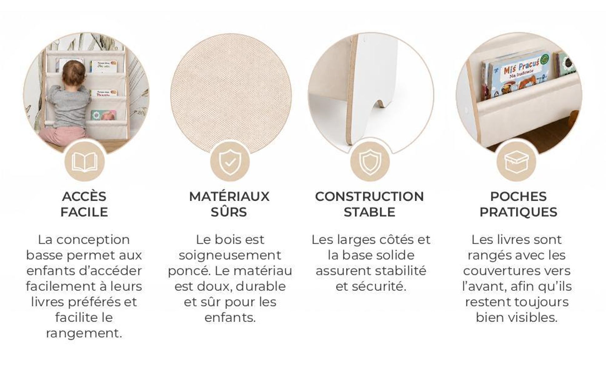 MAMOI® bibliothèque pour enfants, Book shelf, étagère à livres, étagère murale pour enfants, étagère à livres pour enfants, banque de livres en bois pour enfants