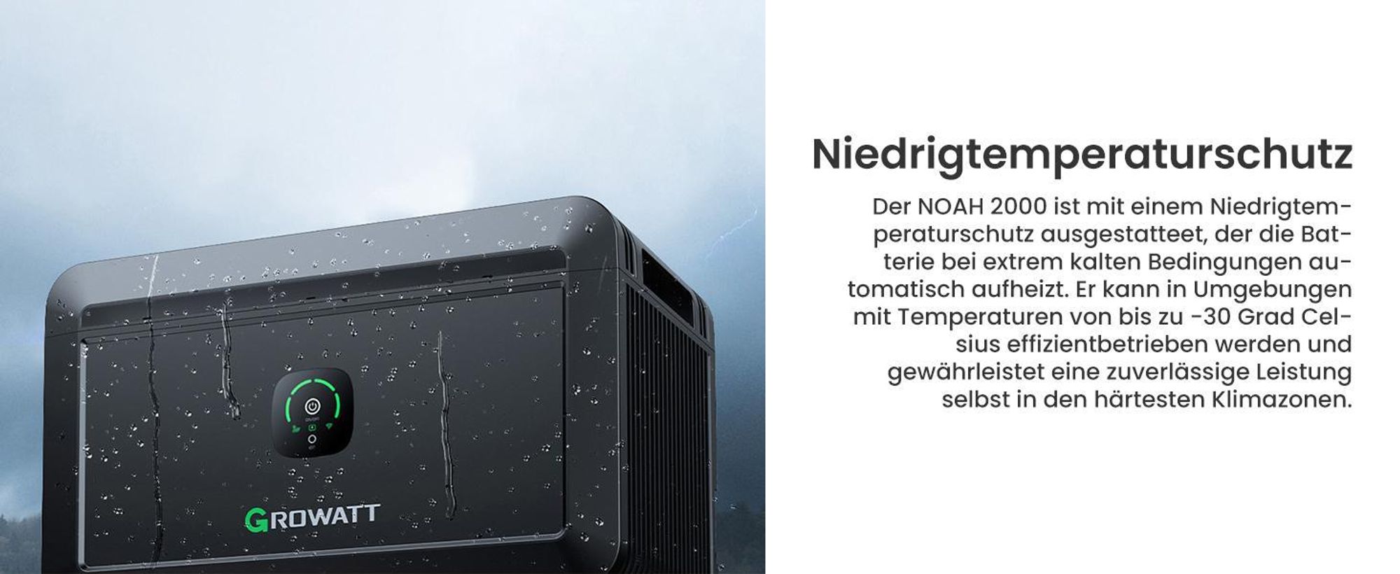 Growatt NOAH 2000 2048Wh mit 1800W PV-Eingangsleistung Solarspeicher 2 MPPT (0% MwSt)