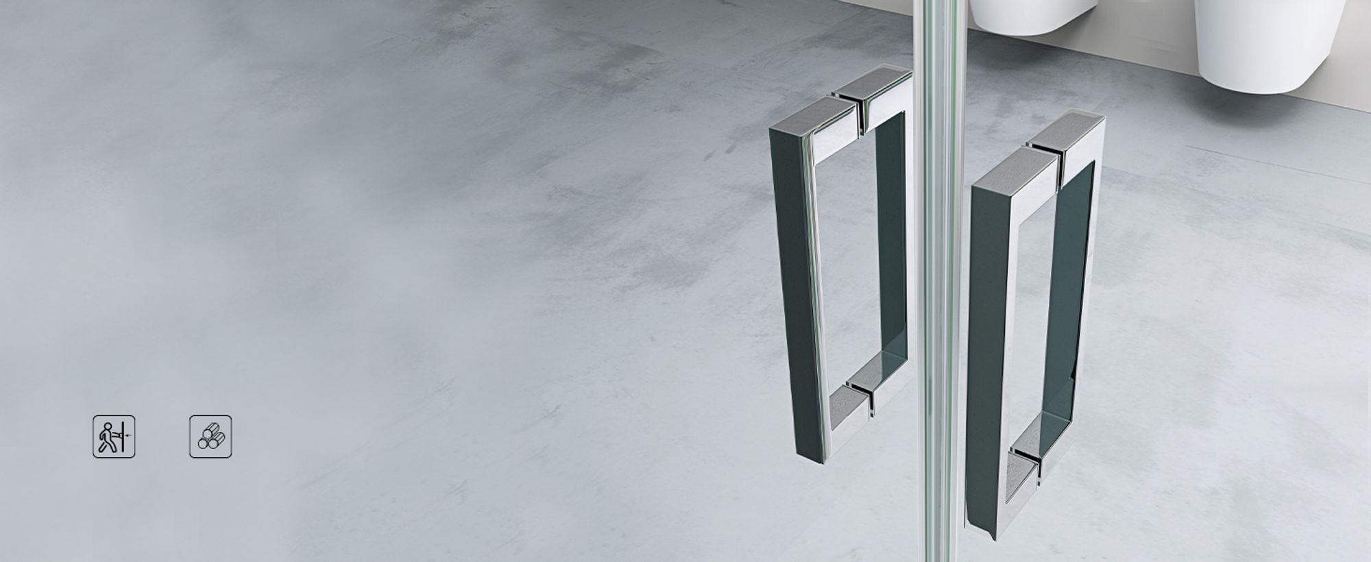 Mai & Mai Duschtür Nischentür dusche Duschabtrennung Duschkabine Schwingtür 180° Doppeltür 6mm ESG Nano-Beschichtung Vollsatiniert mit Hebe- und Senkmechanismus 100x195cm Ter24VS