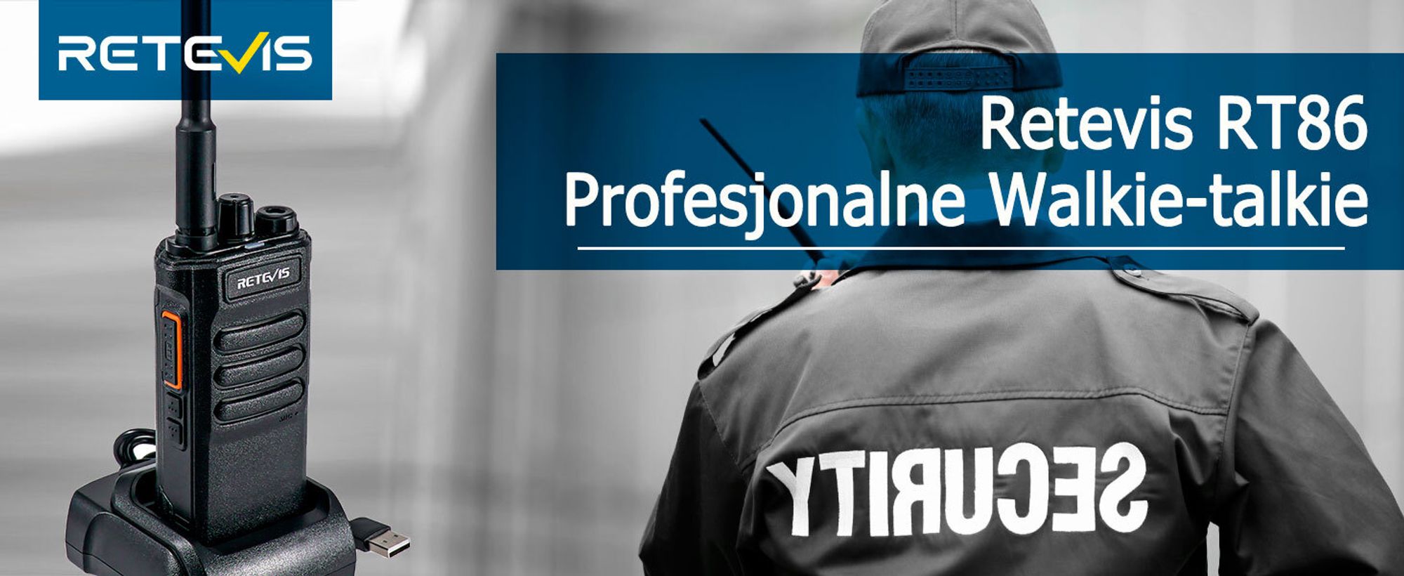 Retevis RT86 wysokowydajne walkie talkie, radio dalekiego zasięgu, 2600 mAh, ekran, wytrzymałe, alarm awaryjny, wysoka wydajność, dla przemysłu