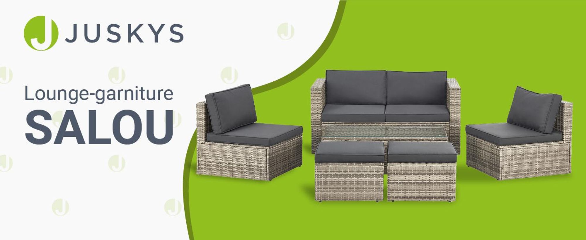 Juskys Polyrattan Gartenmöbel Set Salou - Lounge für 6 Personen, wetterfest - Grau