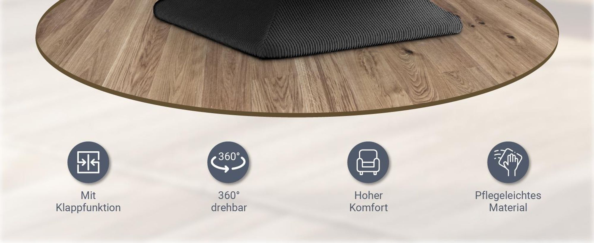 Juskys Relaxsessel Korsika - Cord-Bezug, ergonomisch, 5-lagiges Polster, 360° drehbar - Grau