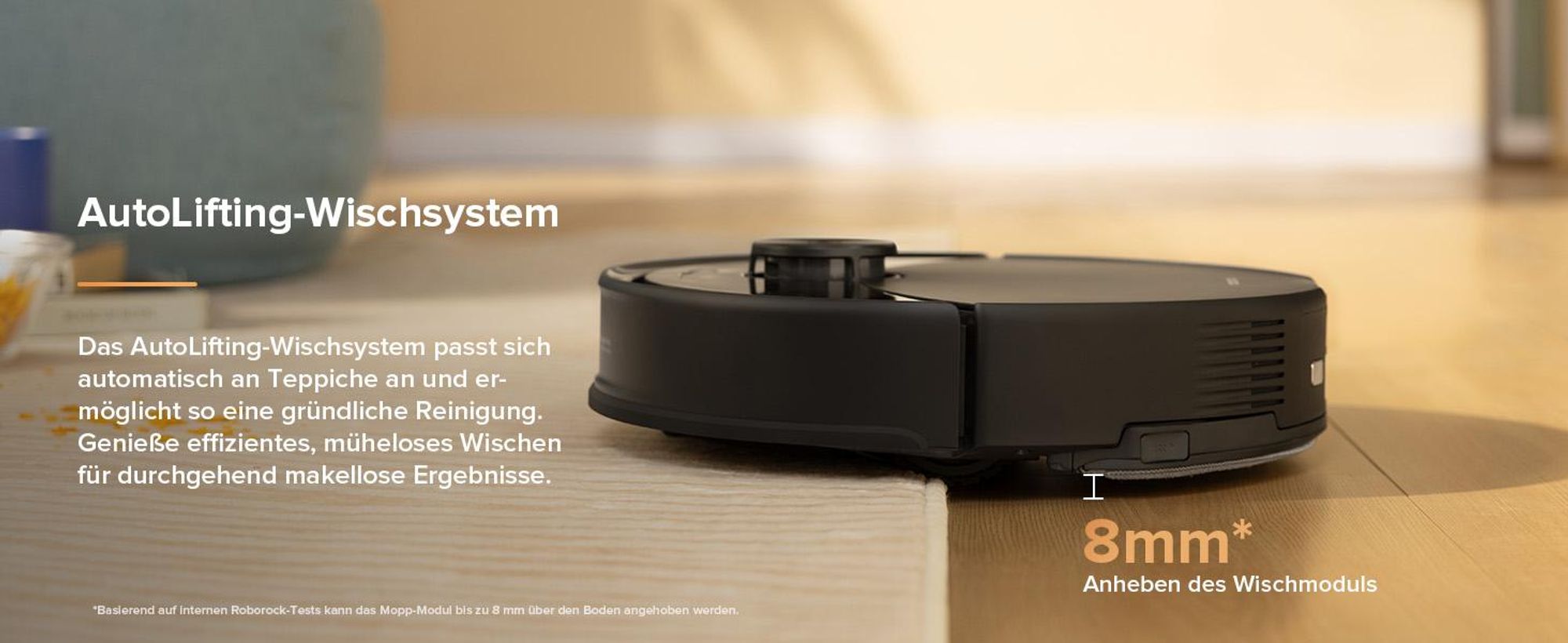 Roborock Q10 S5 Saugroboter mit Wischfunktion,10.000 Pa Staubsauger Roboter, Dual Anti-Tangle System, Auto Lifting Mopping, Ideal für Tierhaare,Schwaz