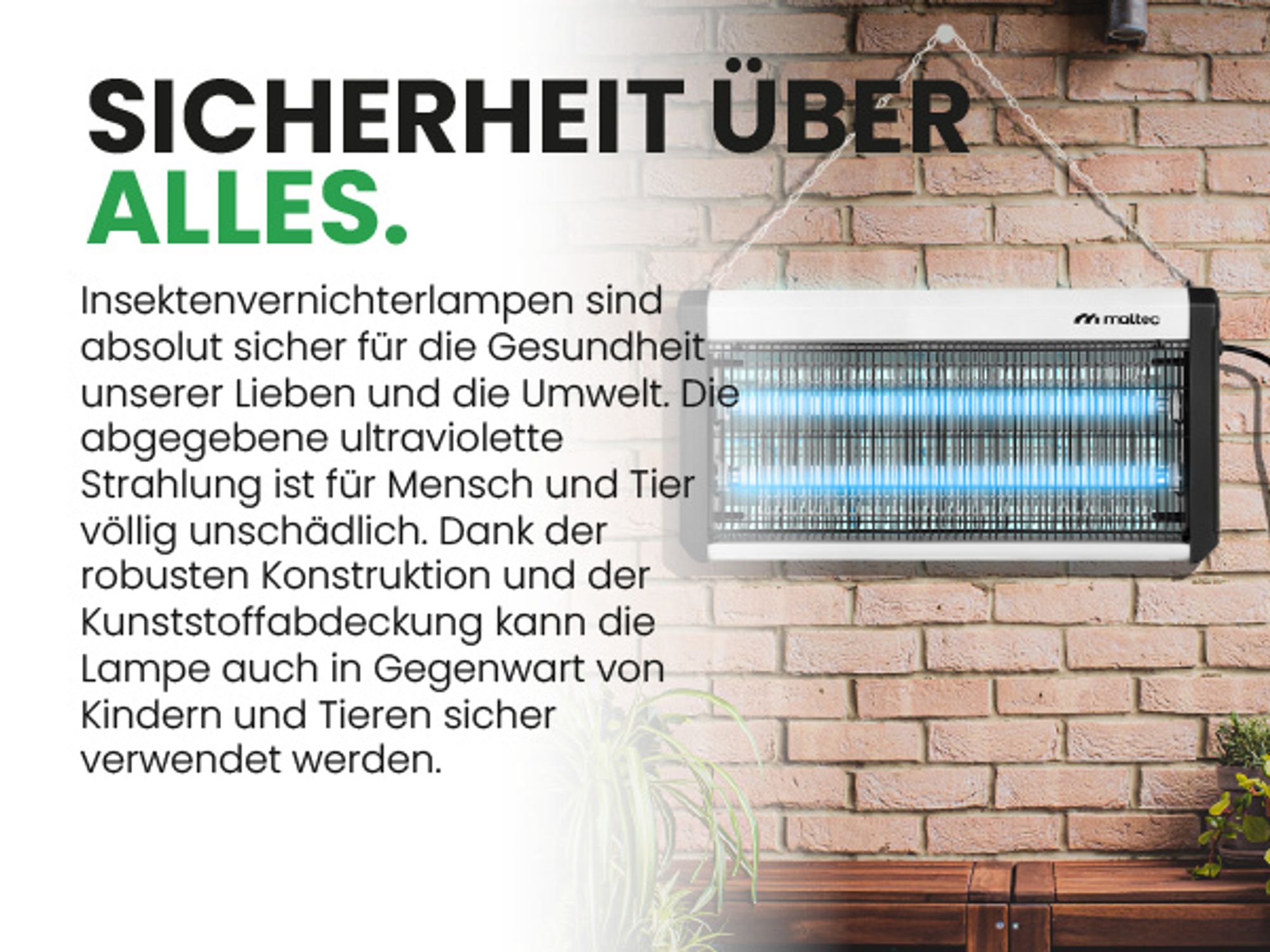 Insektenvernichter mit einer Leistung von 30 W Mückenschutzlampe mit einer Schlagkraft von 3800 V