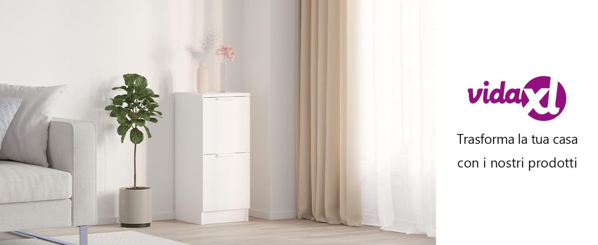 vidaXL Credenza bianca 30x30x70 cm Materiale a base di legno