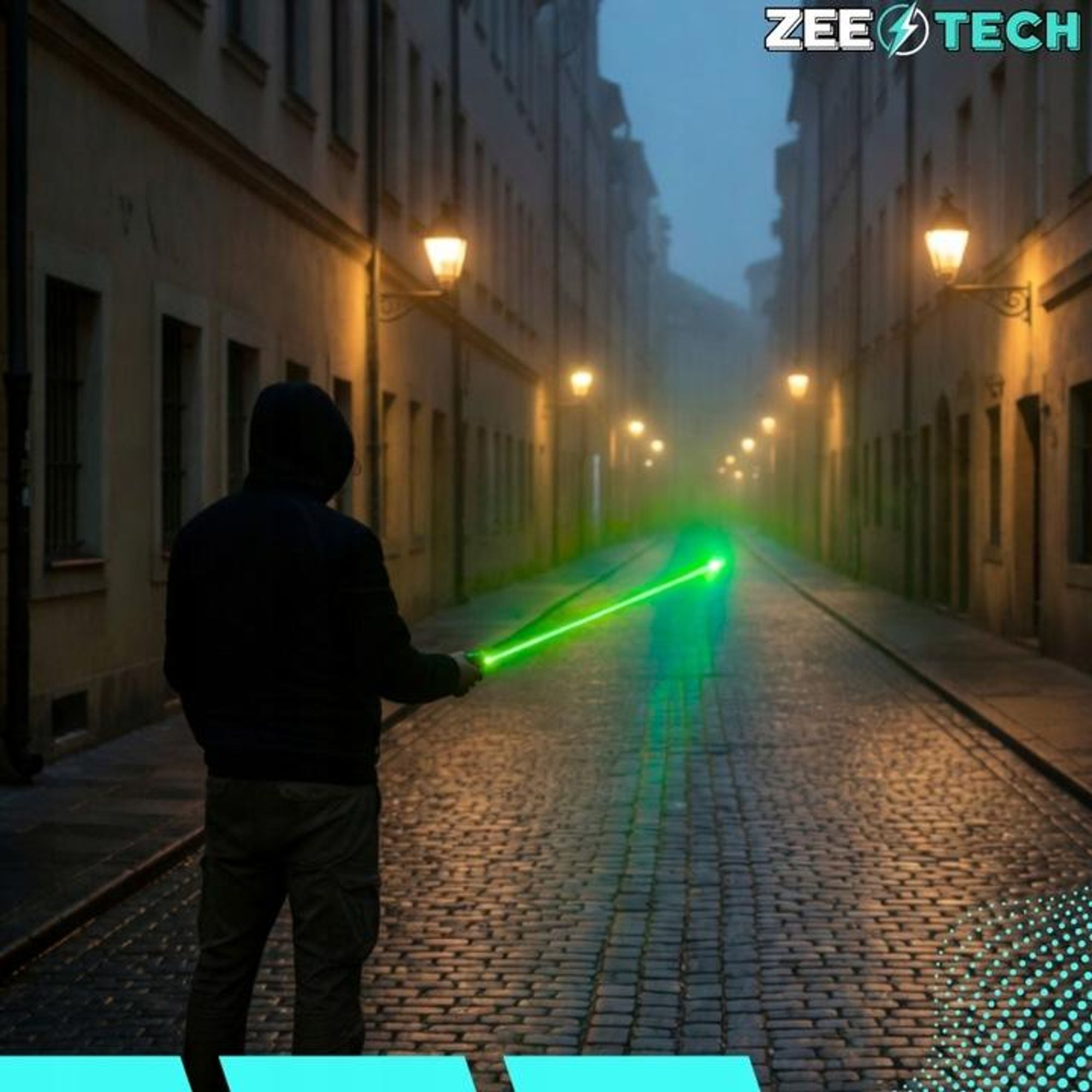 Grüner Laserpointer, starker Laser, 200 m Reichweite, USB-C Aufladung