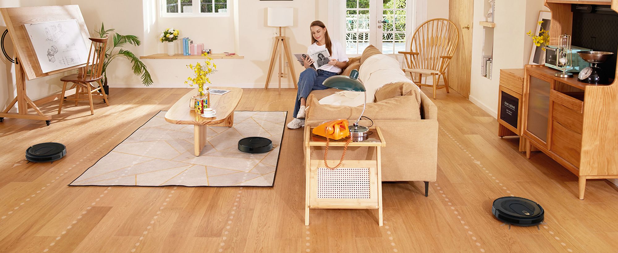 Vactidy W7 Saugroboter mit Wischfunktion 4 Reinigungsmodi Staubsauger Roboter ideal für Tierhaare