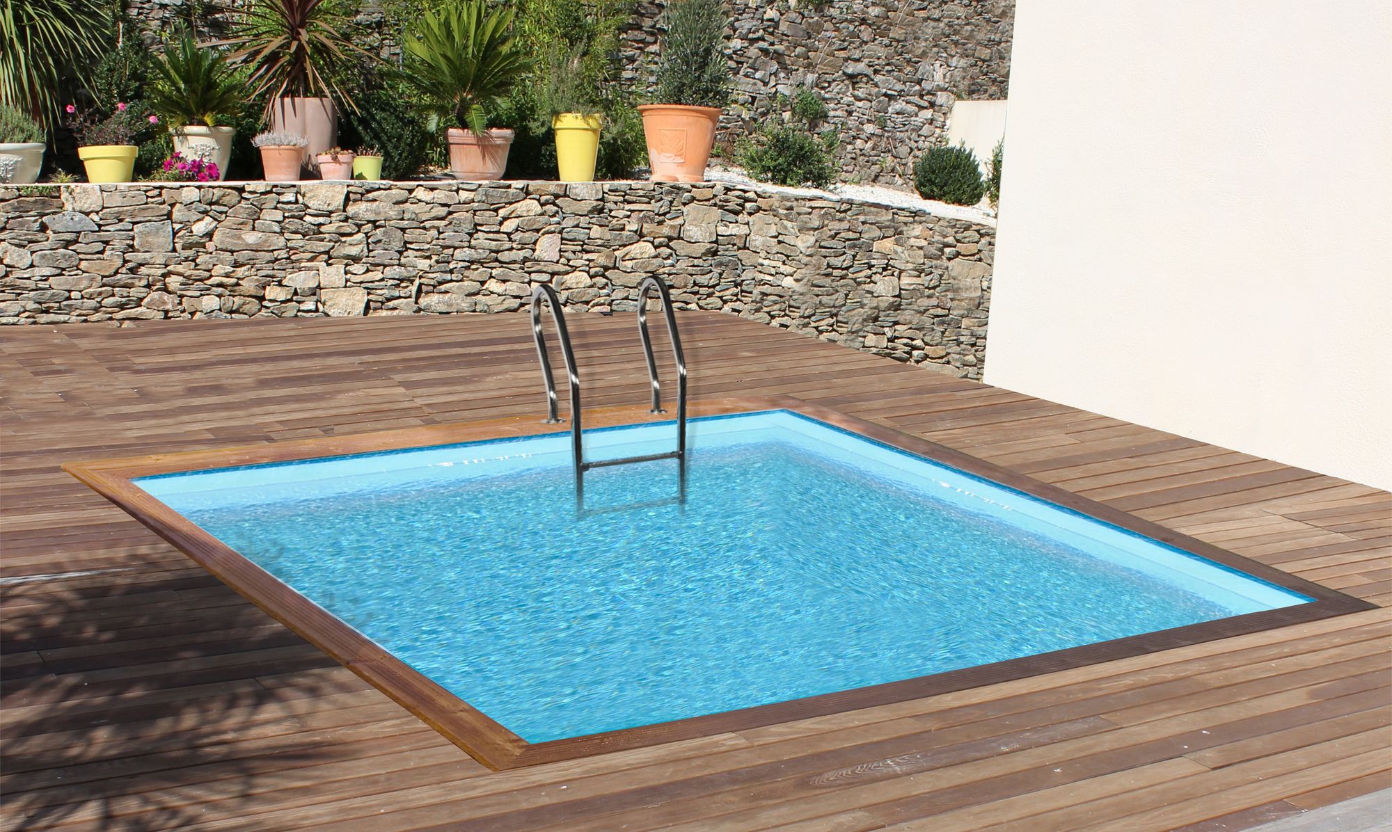 GRE Holzbecken quadratisch Modell City 225 x 225 x 68 cm, Komplettset