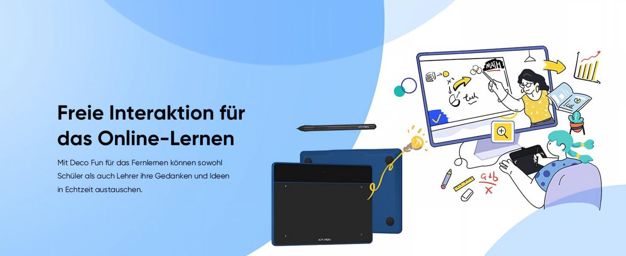 XPPen Deco Fun S Grafiktablett 6,3x4 Zoll Stift Tablet, Stift mit 8192 Druckstufen 60° Tilt Pen Tablet OSU Spiel mit Android Chromebook Linux(Schwarz)