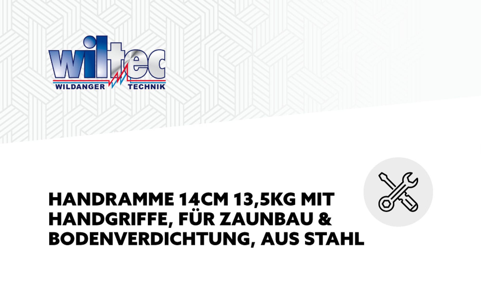 Wiltec Handramme Ø14 cm Zaunpfahlramme mit Handgriffe, Pfahlramme aus Stahl, Pfostenramme für Zaunbau und Bodenverdichtung