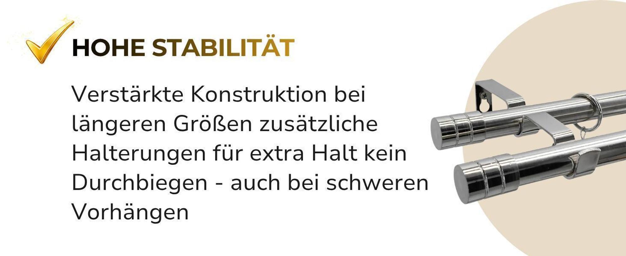 LOFT Doppelte Gardinenstange 19 mm 240 cm Silber Nickel Industrial Stil Vorhangstange 2-läufig Komplettset mit Halterungen Ringen & Montagematerial