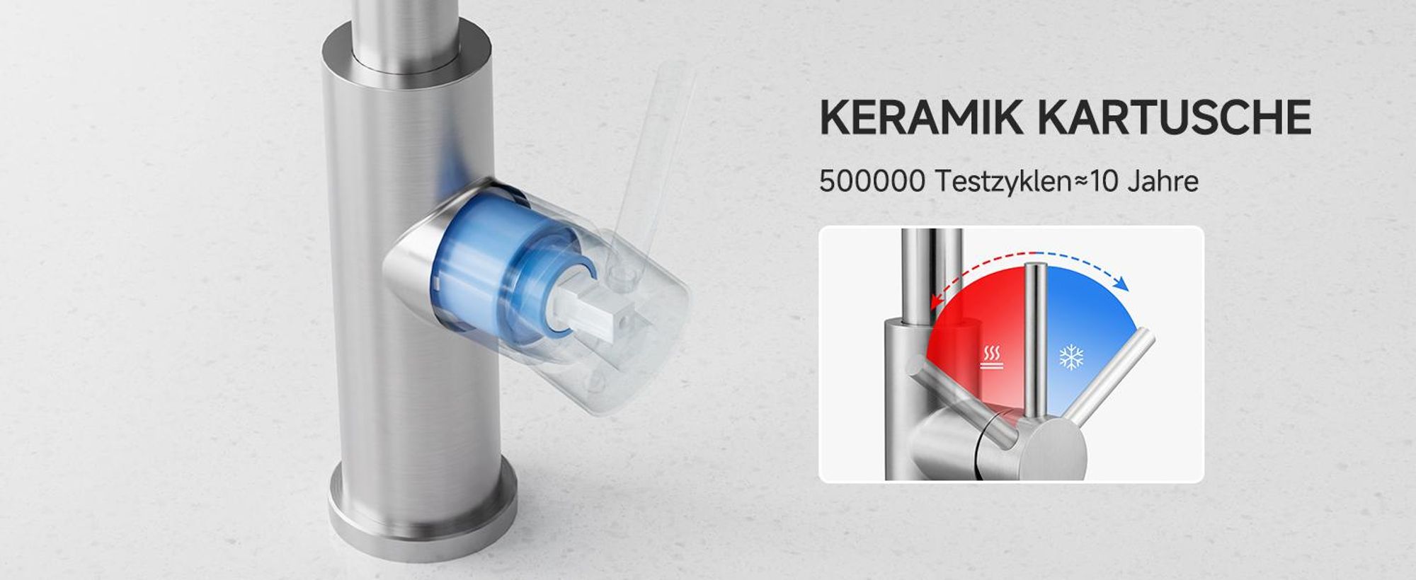 Küchenarmatur Gebürstet Spiralfeder Magnetisch, Wasserhahn Küche Hochdruck Profi Cecipa MAX Wasserhahn für Spülbecken mit Stabilisator, Mischbatterie