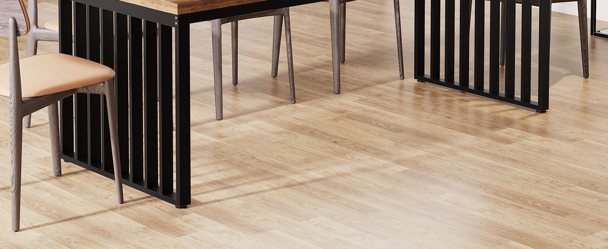 LITTLE TREE Industrieller Esstisch für 6-8 Personen, 180 cm rechteckiger Esstisch, Küchentisch mit robustem Metallrahmen für für Esszimmer, Küche