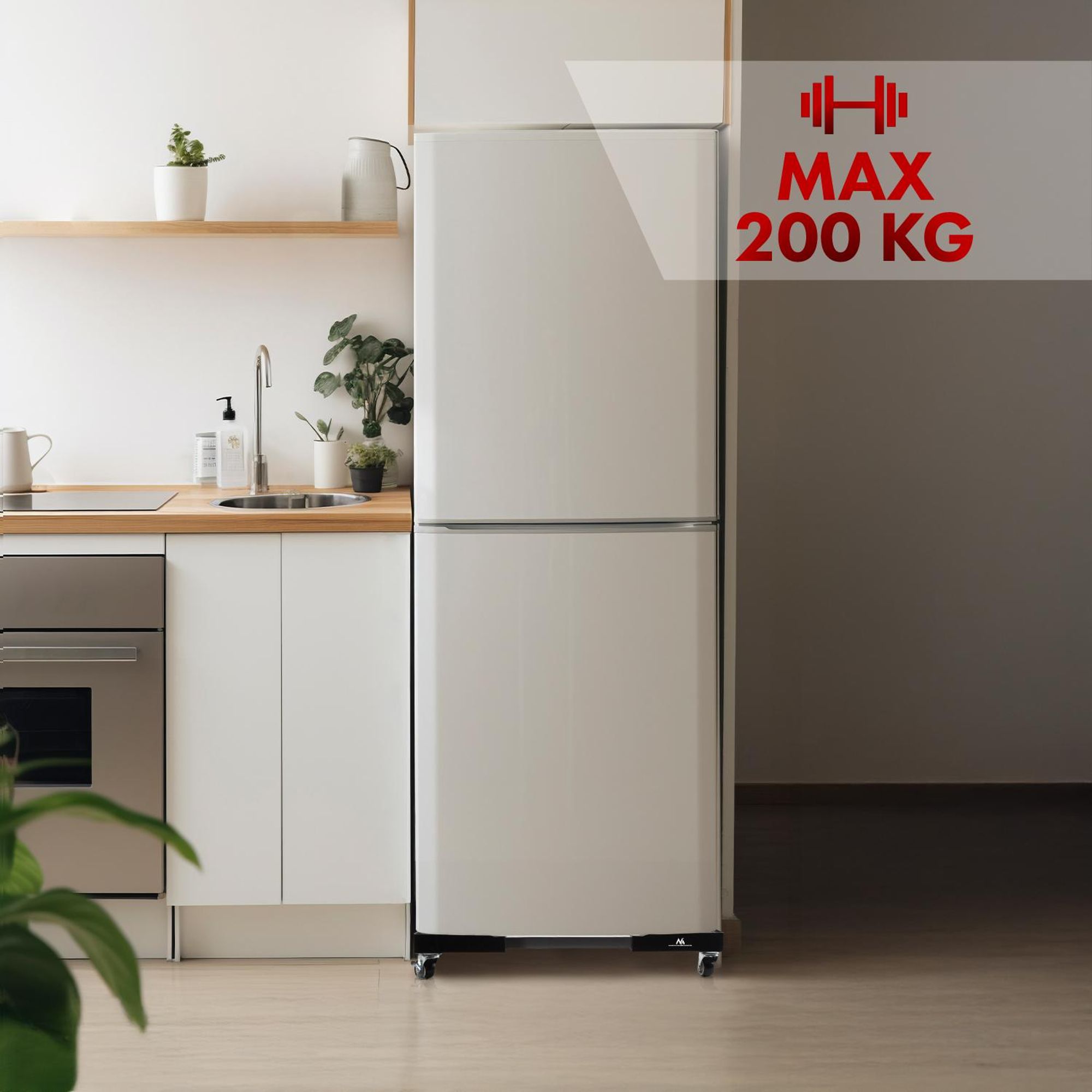 Fahrbarer Waschmaschinenständer Maclean feststellbar auf Rollen 700-900mm breit universal bis 200kg MC-119 B