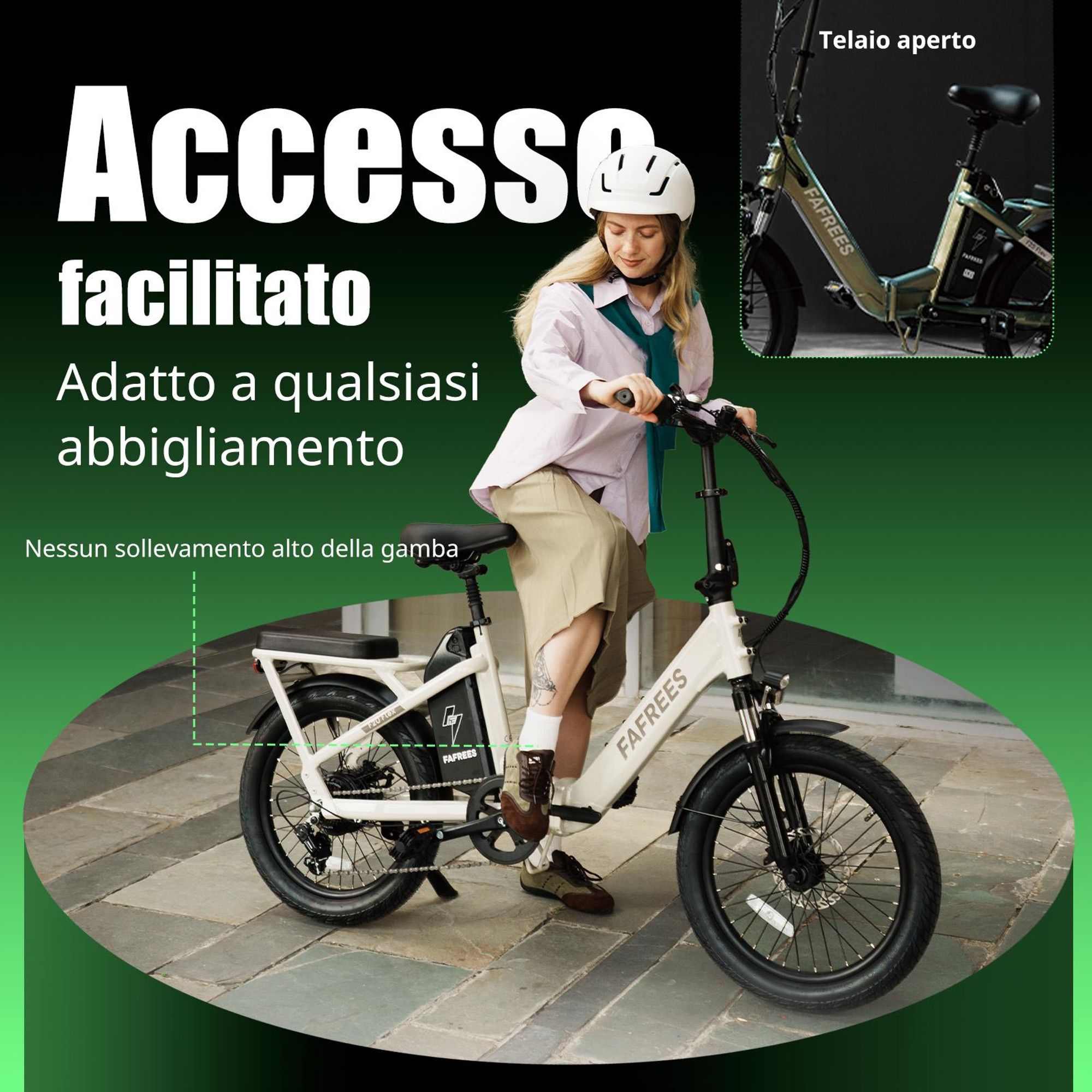 Bicicletta elettrica FAFREES F20 Flex - Motore da 250 W, batteria da 36 V 20 Ah, autonomia 75-100 km, freni a disco meccanici - Grigio canna di fucile