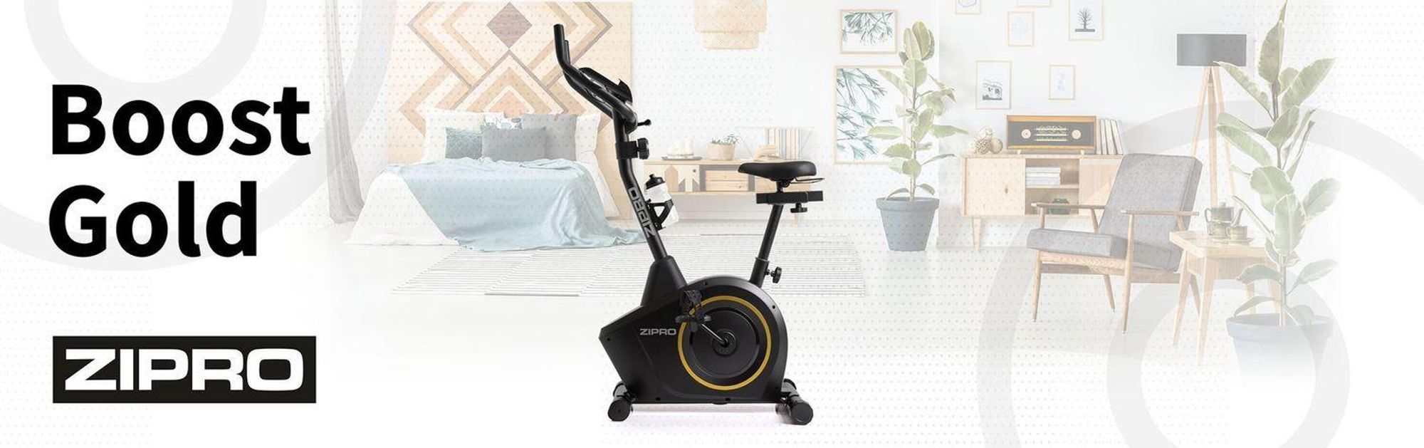 Rower treningowy Zipro Boost Gold – magnetyczny rower fitness o nośności do 120 kg Cichy rower treningowy z pomiarem tętna, uchwytem na butelkę i uchwytem na ręcznik