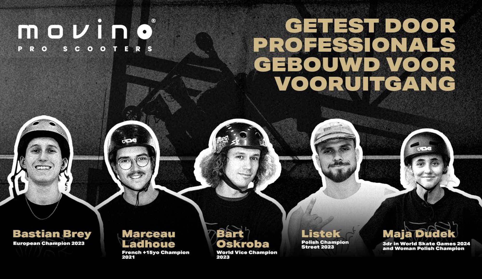Stuntstep MOVINO GLIDE Skatepark licht 3,3kg ABEC-9 IHC