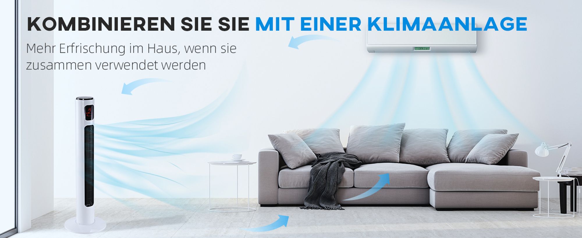 HOMCOM Turmventilator oszillierender 3 Modi Standventilator mit fernbedienung