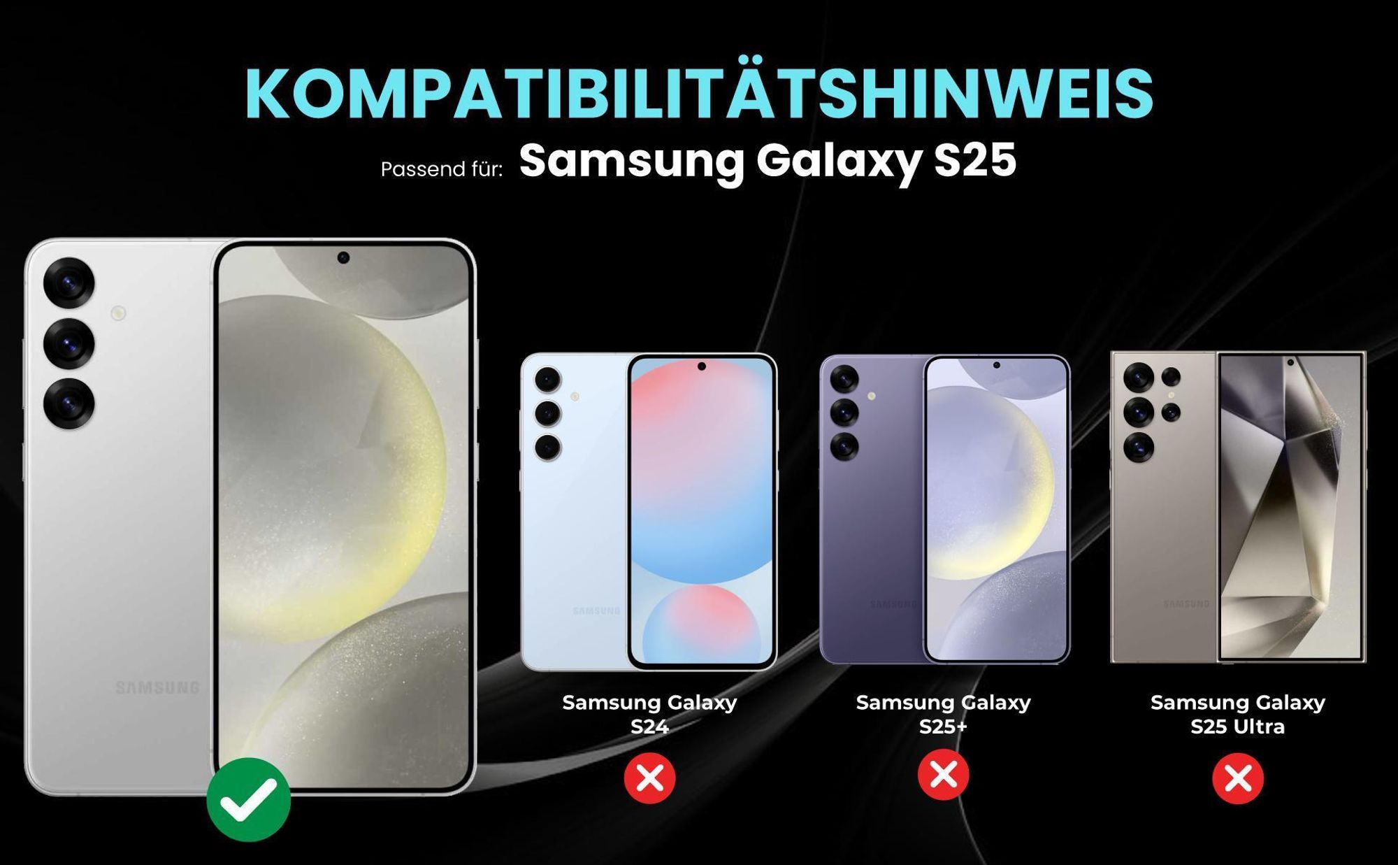 Kompatibilitätshinweise Hülle für Samsung Galaxy S25