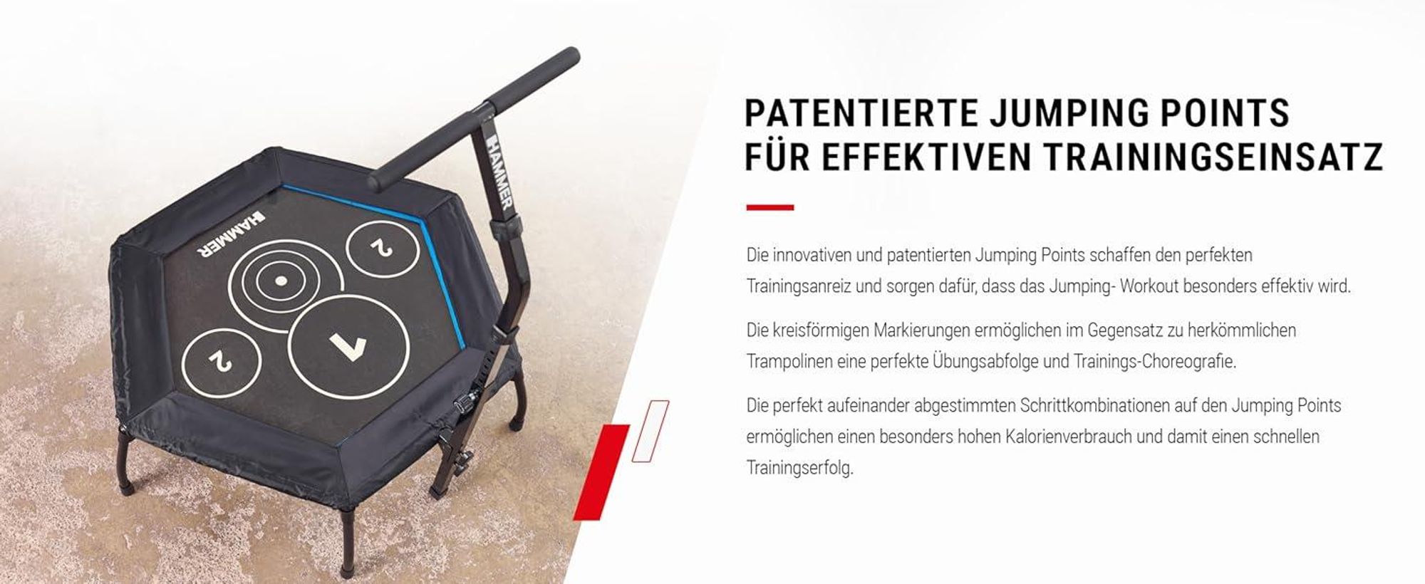 HAMMER Fitness-Trampolin Cross Jump, 98 cm Sprungfläche, bis 130 kg Gewicht