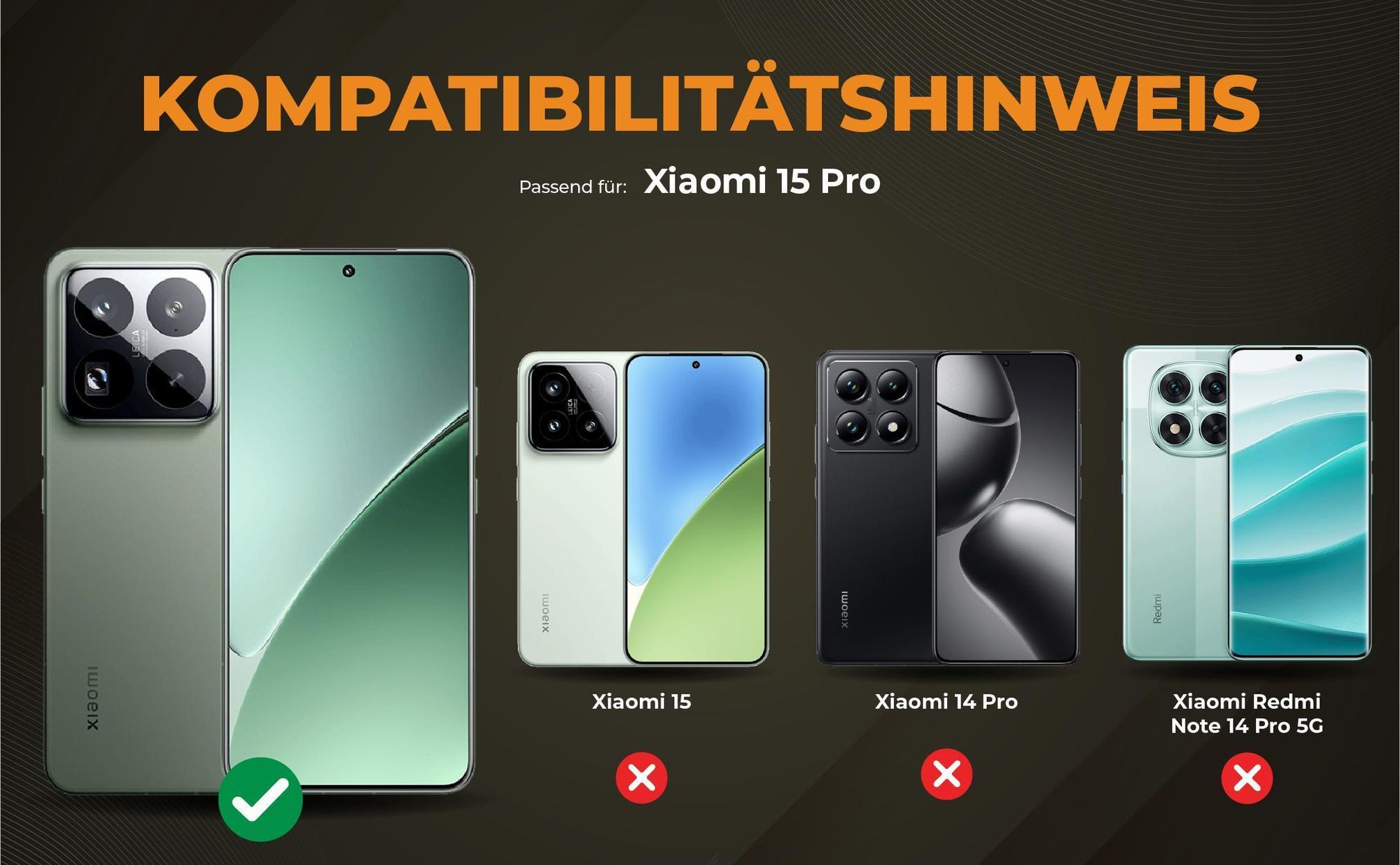 Kompatibilitätshinweise Hülle für Xiaomi 15 Pro