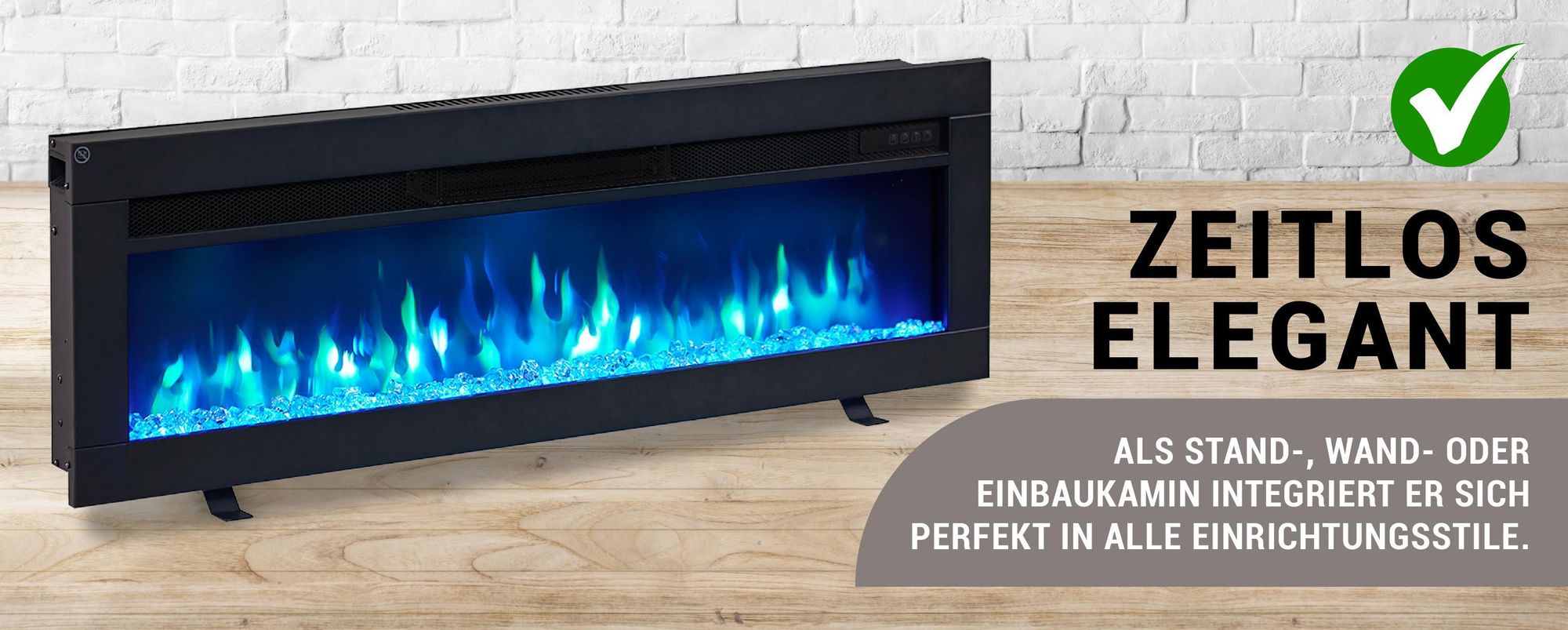 Elektrokamin BALDERIA Agnes 102 x 33 cm 2000 W