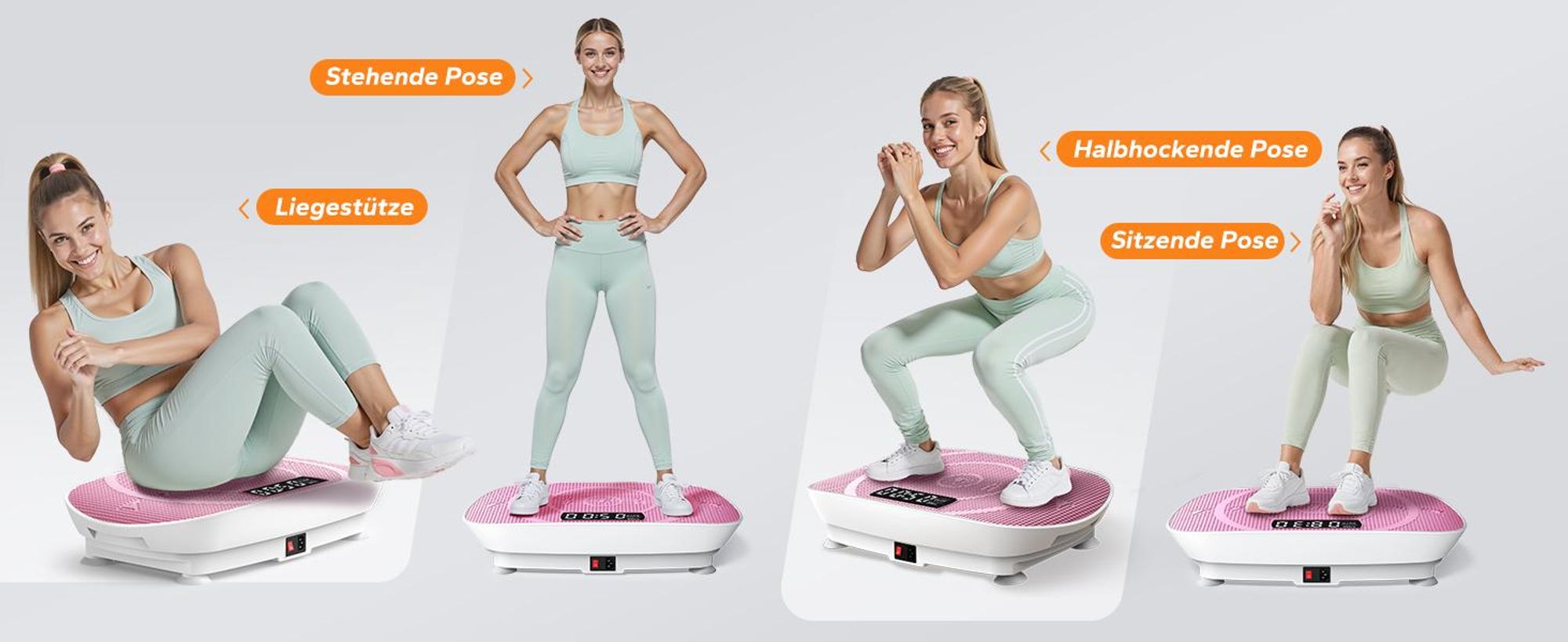 Vibrationsplatte, Mini-Vibrationsplattform mit LED-Display, 10 Intensitätsstufen, 100W, bis 136 kg, mit Fernbedienung