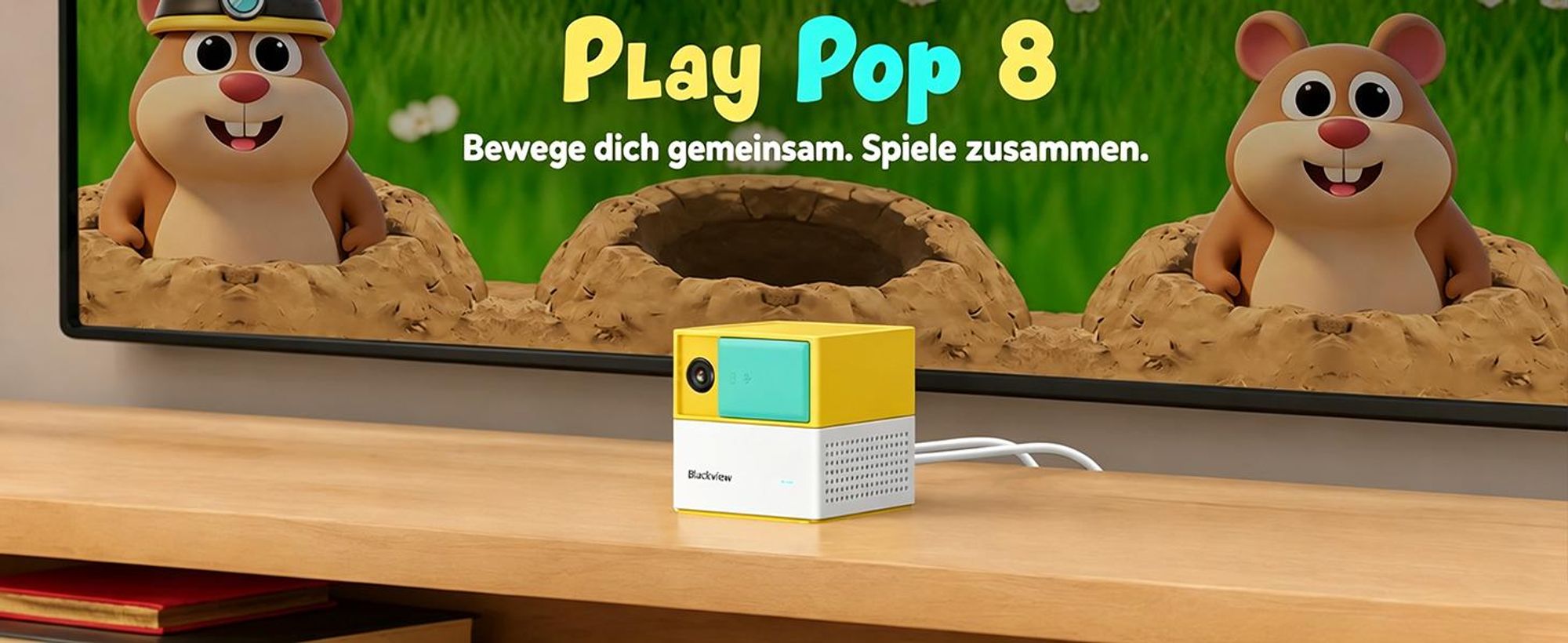 Blackview PlayPop 8 Spielkonsole für TV, 17-Punkt-KI-Tracking, ohne Controller, bis 4 Spieler, 6 Spielkategorien, HDMI, Geschenk für Kinder