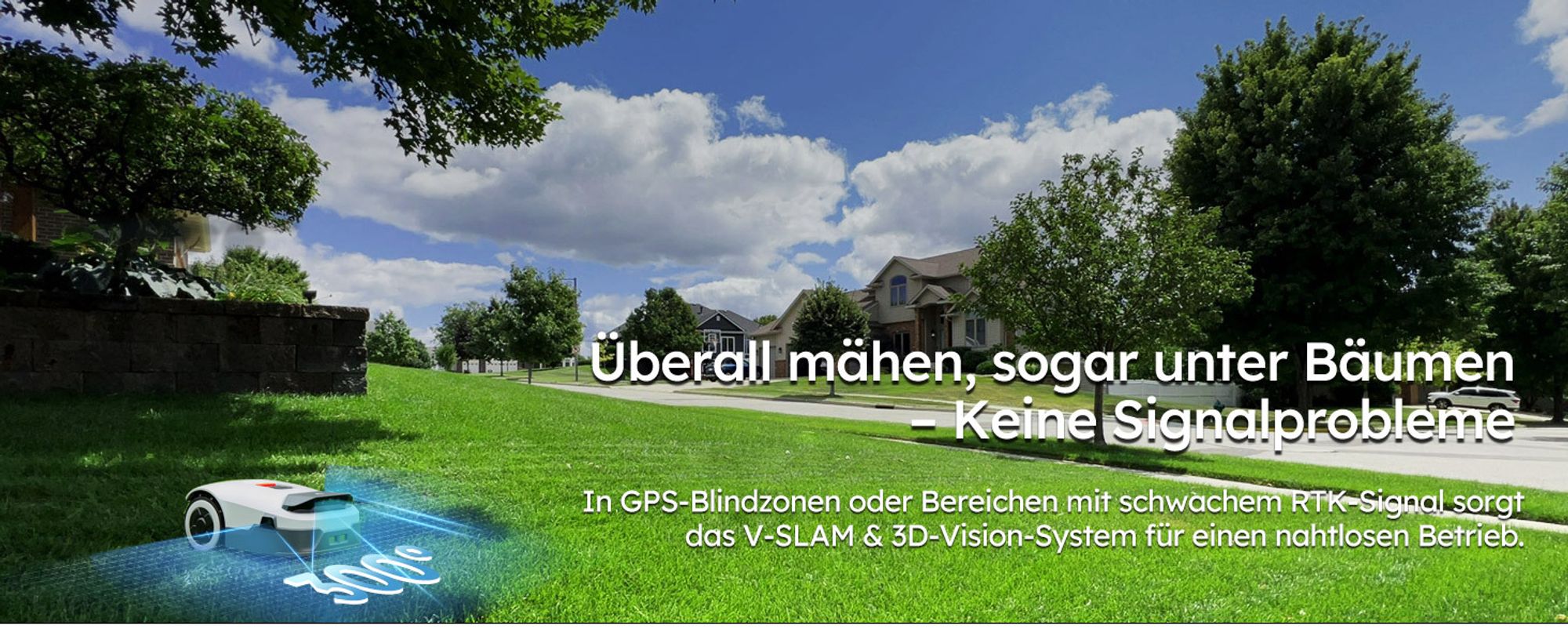ANTHBOT KI Mähroboter ohne Begrenzungskabel Max. 1500m², RTK+4-Kamera-Vision, Rasenmäher Roboter, KI Auto Kartierung,Igelschutz, Genie 800
