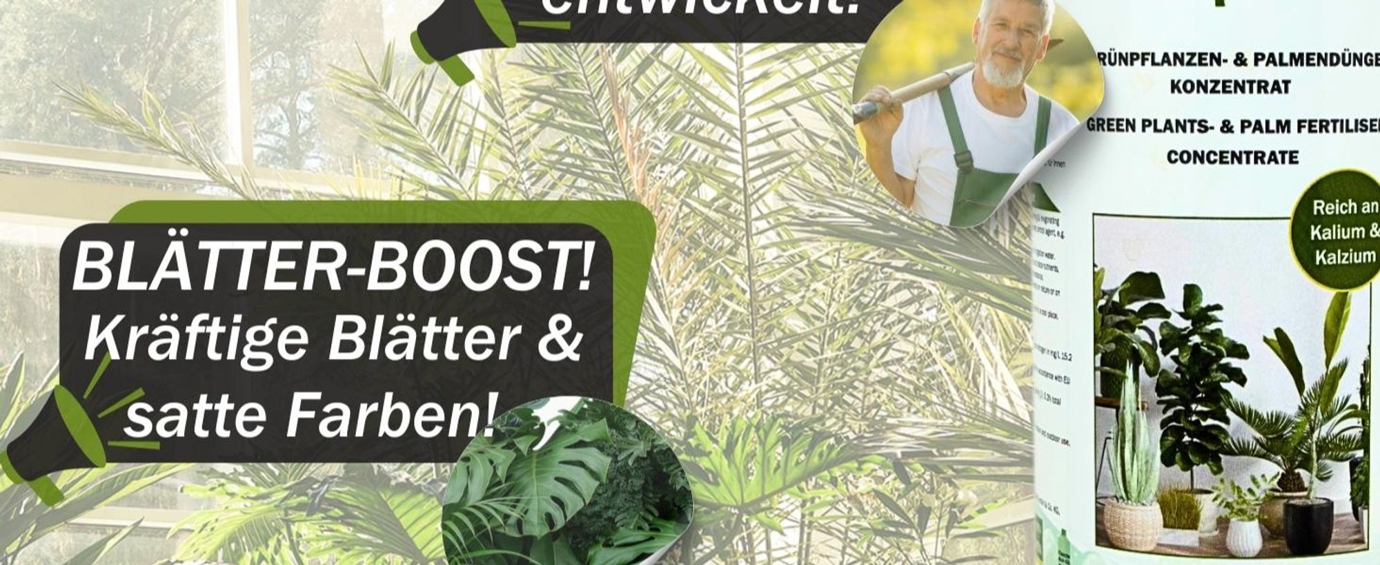 GreenPanda Grünpflanzen Dünger & Palmen Dünger 1 Liter - Für Zimmer- & Balkonpflanzen - Grünpflanzen Dünger - Palmendünger