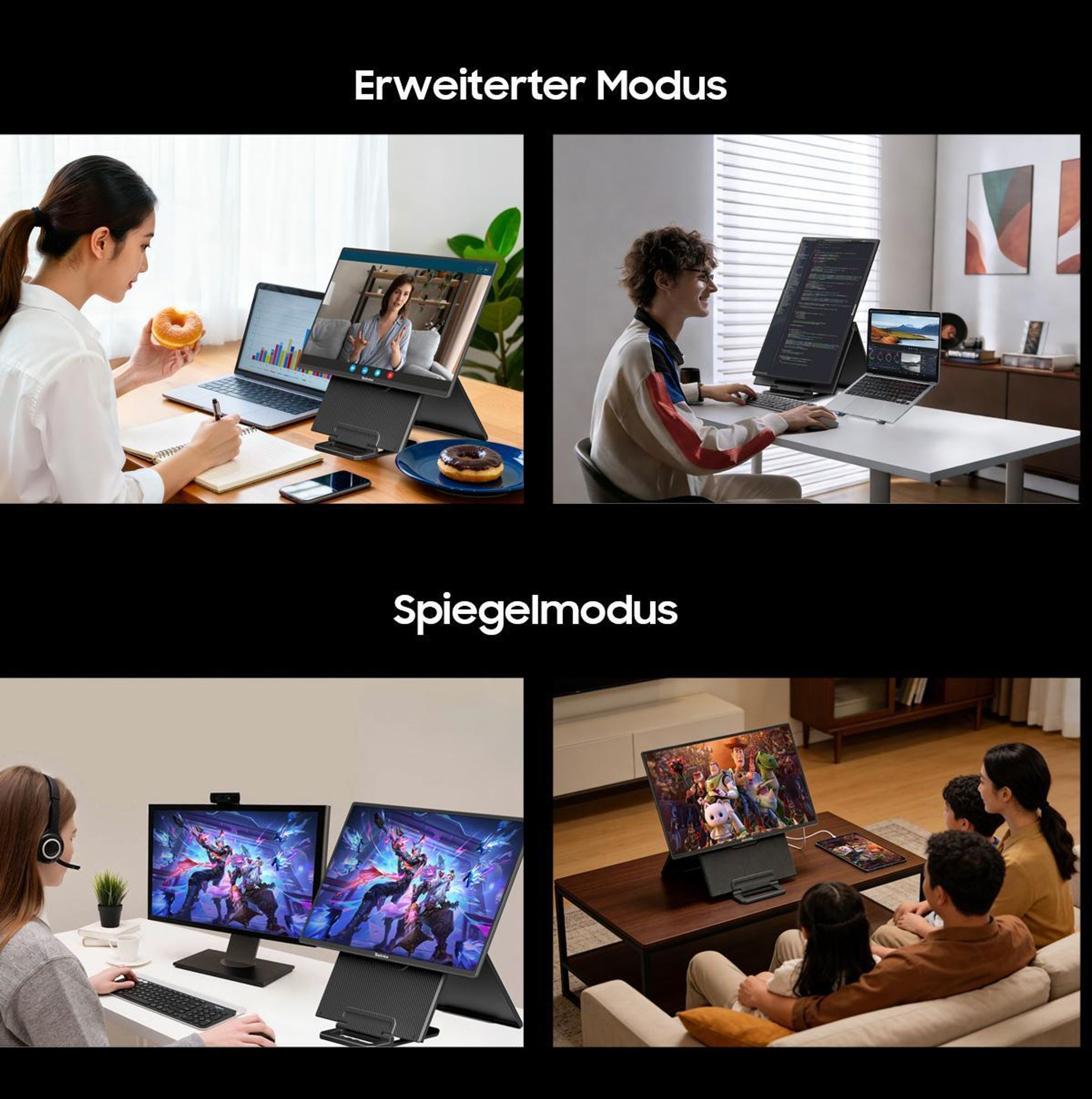 Blackview Screen Extension (32.8 mm), Ultra Thin 23,8 Inch FHD IPS Eye Care Portable Monitor, Suitable for Laptop/PC/Mac/PS3/4/5/Xbox/Switch