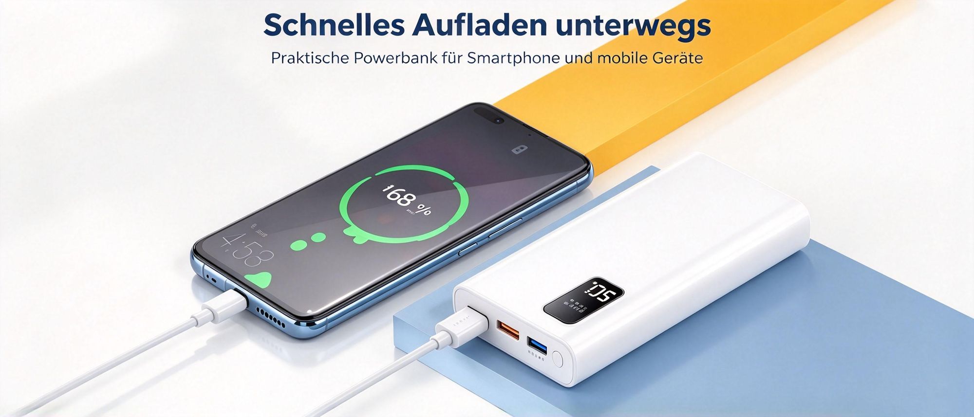 Juksun Powerbank 50000mAh 22.5W Schnellladegerät weiß Tragbares Ladegerät mit USB-C und USB-A für Outdoor und Reisen