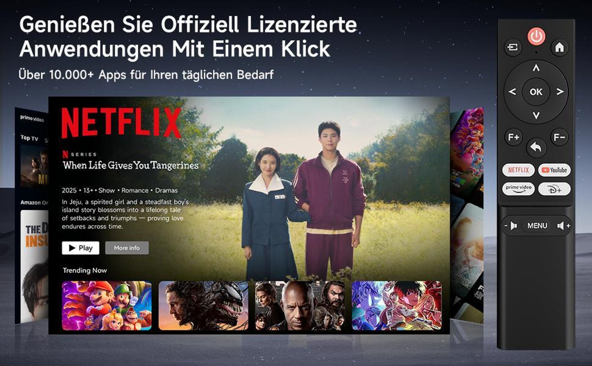 Beamer 4K mit Autofokus & 6D Auto Trapezkorrektur, Netflix  Beamer, Native 1080P, 700 ANSI, Auto Hindernisvermeidung, WiFi6 BT5.3 Beamer