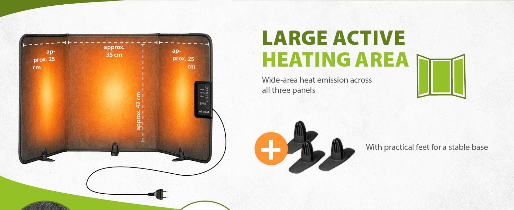 Skládací topný panel 51x100cm infračervený stolní ohřívač do 60 °C skládací topná stěna