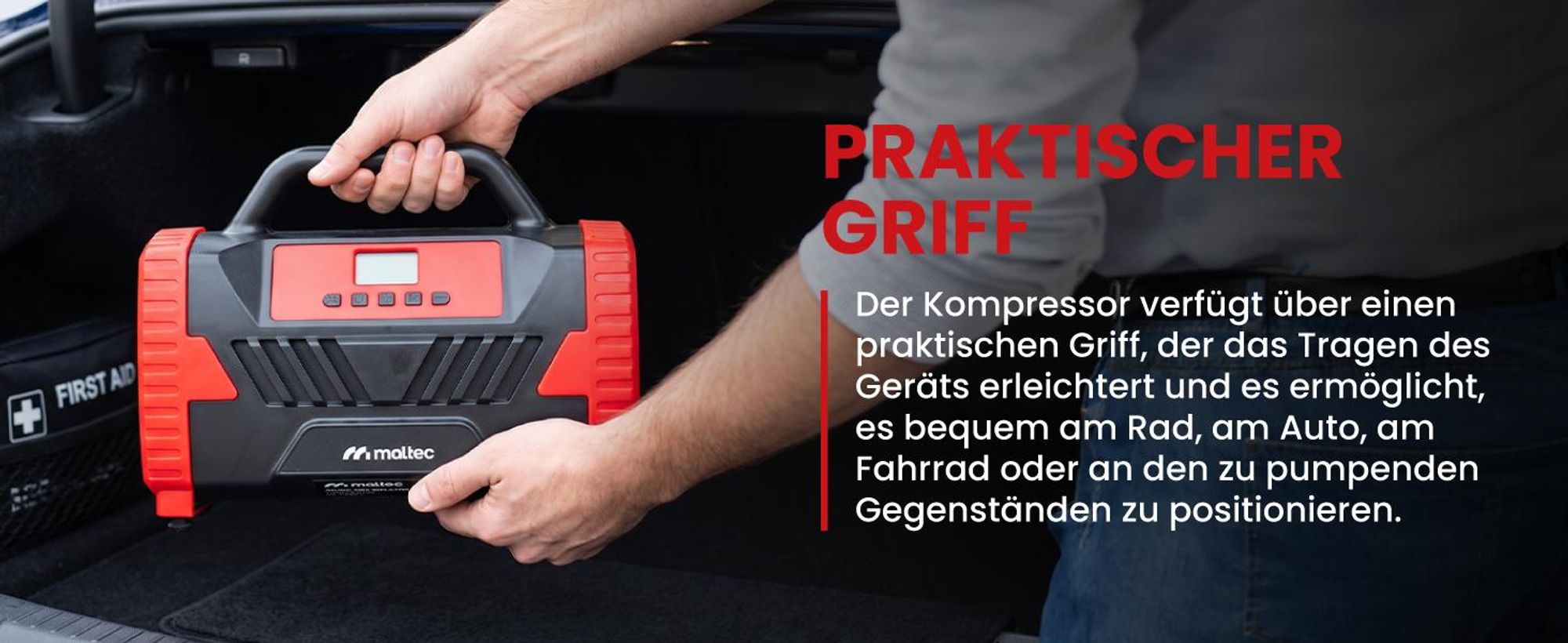Autokompressor Digitaler Reifenfüller 150 PSI 12V/230V Luftpumpe mit LED für Auto Fahrrad Ball