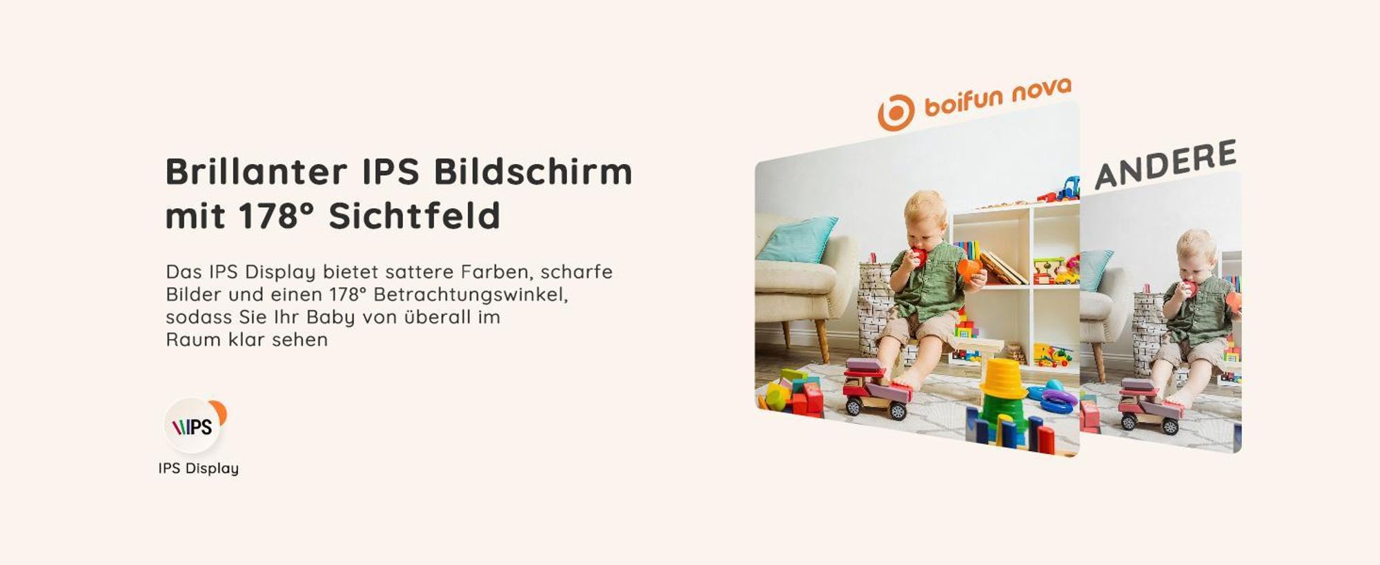 Babyphone mit Kamera, 5", VOX, Temperaturüberwachung, Gegensprechfunktion, IR-Nachtsich, weiß