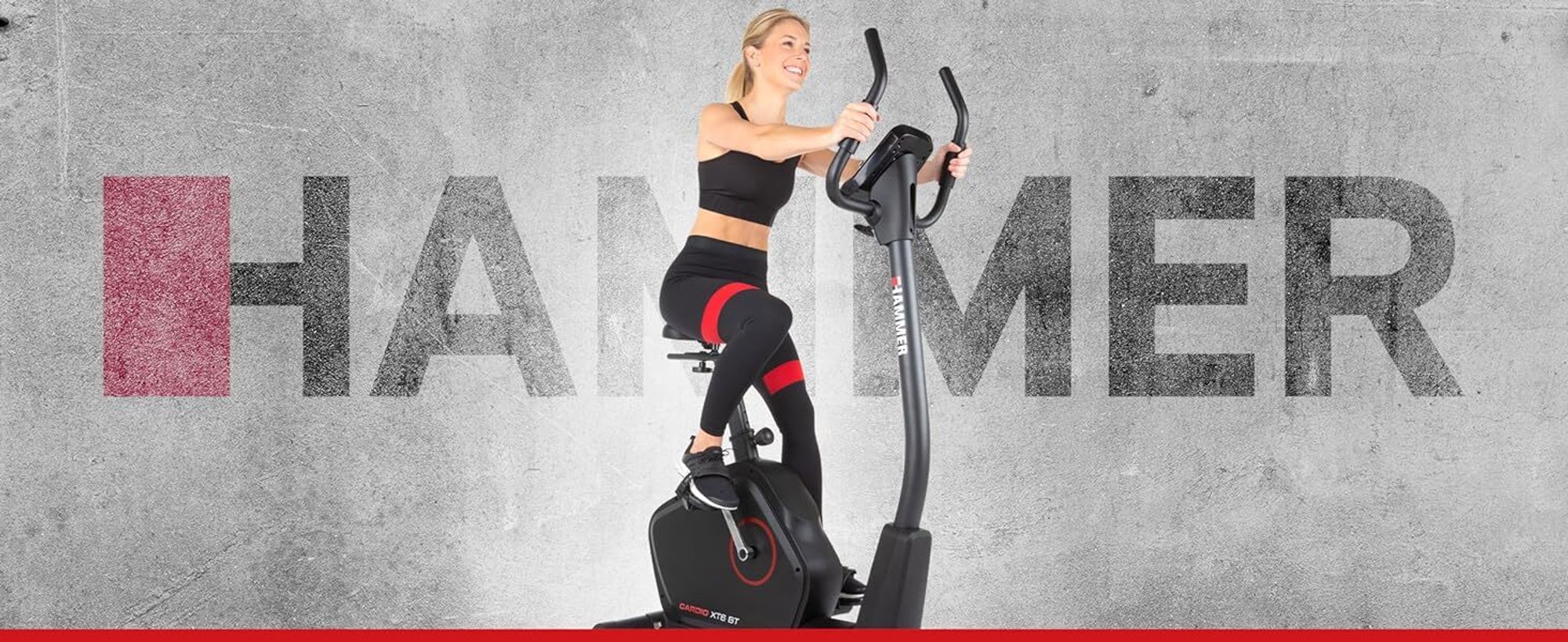 HAMMER Ergometer Cardio XT6 BT, tiefer Einstieg, für müheloses Aufsitzen, optimaler Pedalabstand, Training durch App-Steuerung möglich